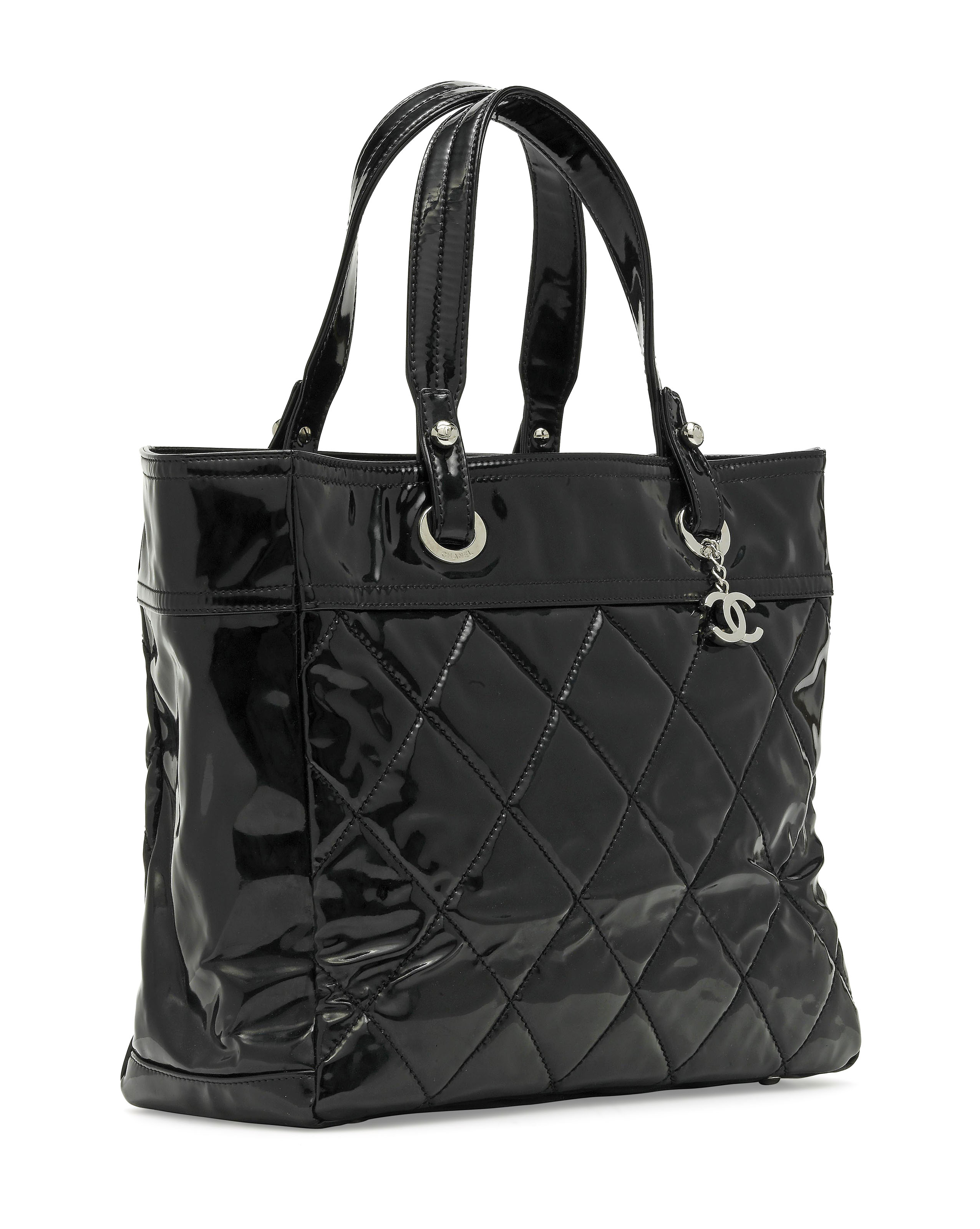A BLACK PATENT LEATHER PARIS BIARRITZ TOTE BAG CHANEL 2008 09 Christie s