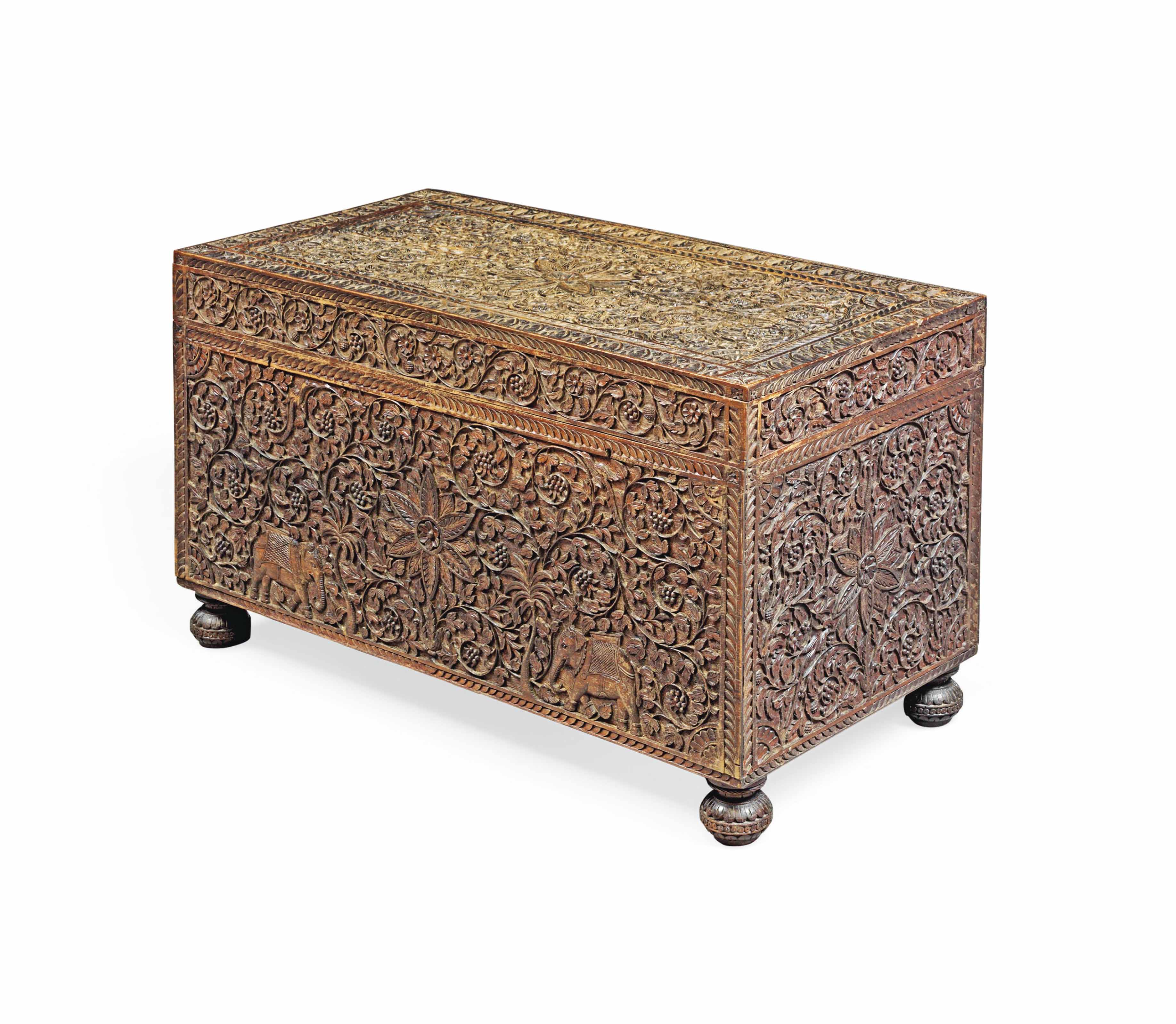 A Large Carved Wood Chest Coromandel Coast Eastern India 18th Century 17th Century Chest Christie S