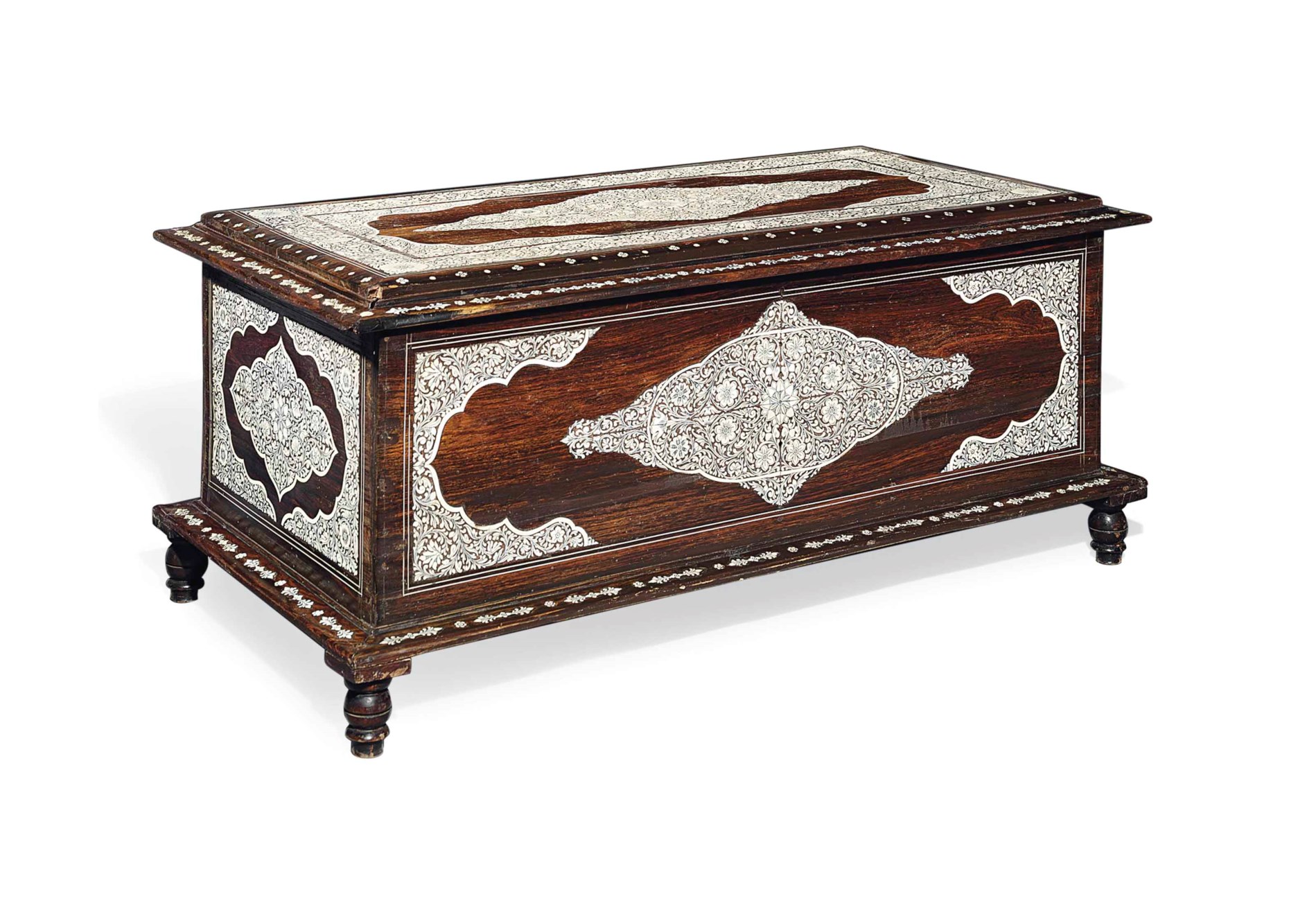 AN IVORYINLAID EBONY CHEST