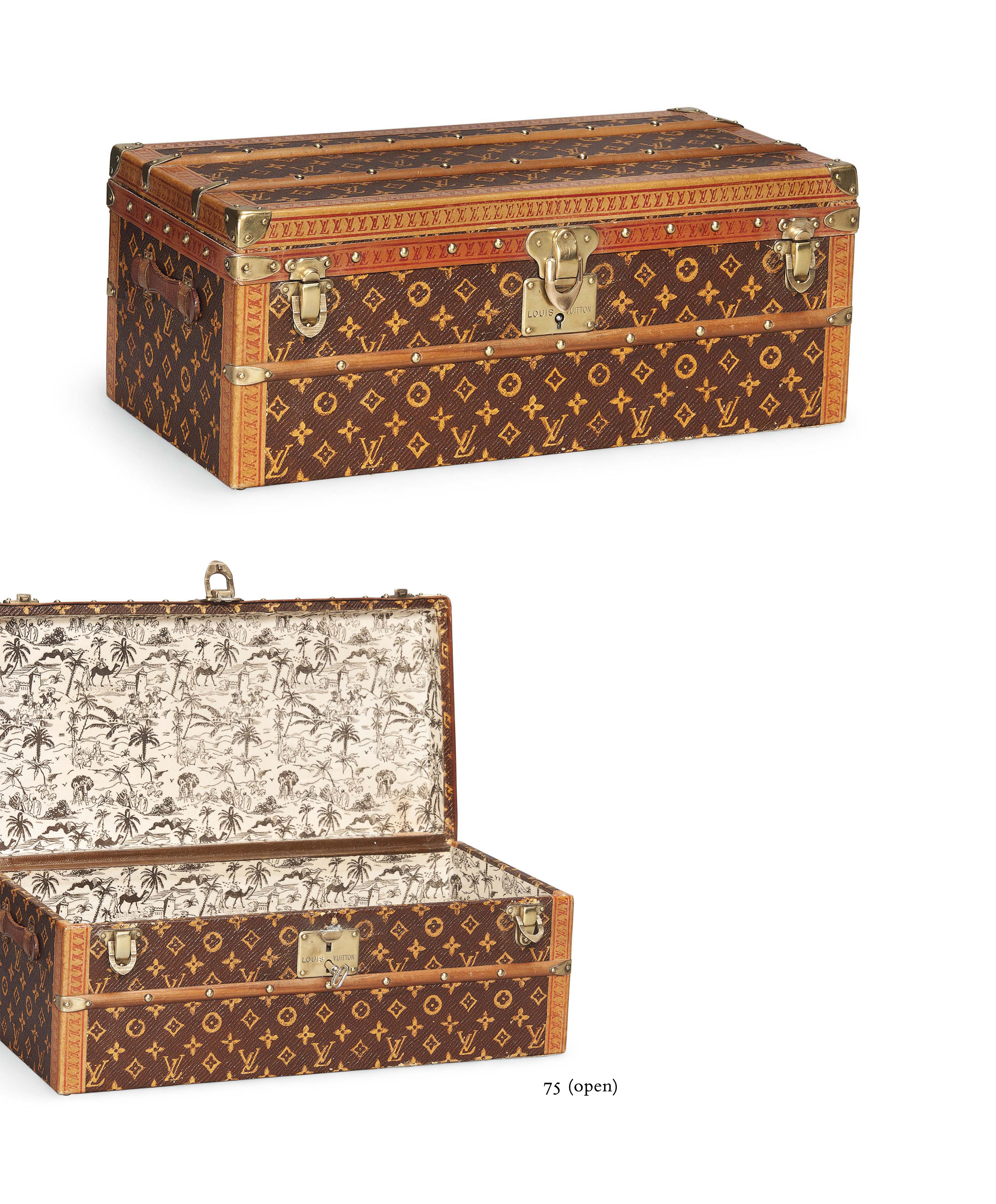 AN EXTREMELY RARE MALLE FLEURS TRUNK