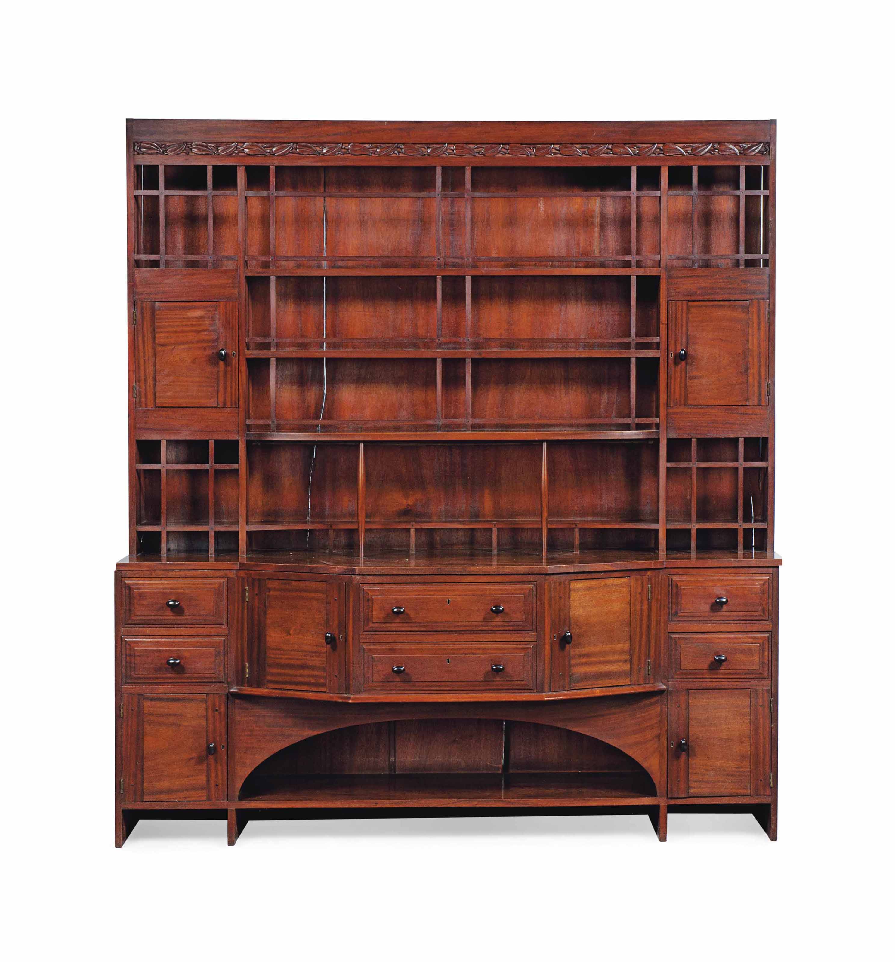 An Arts Crafts Mahogany Dresser Probably Designed By The