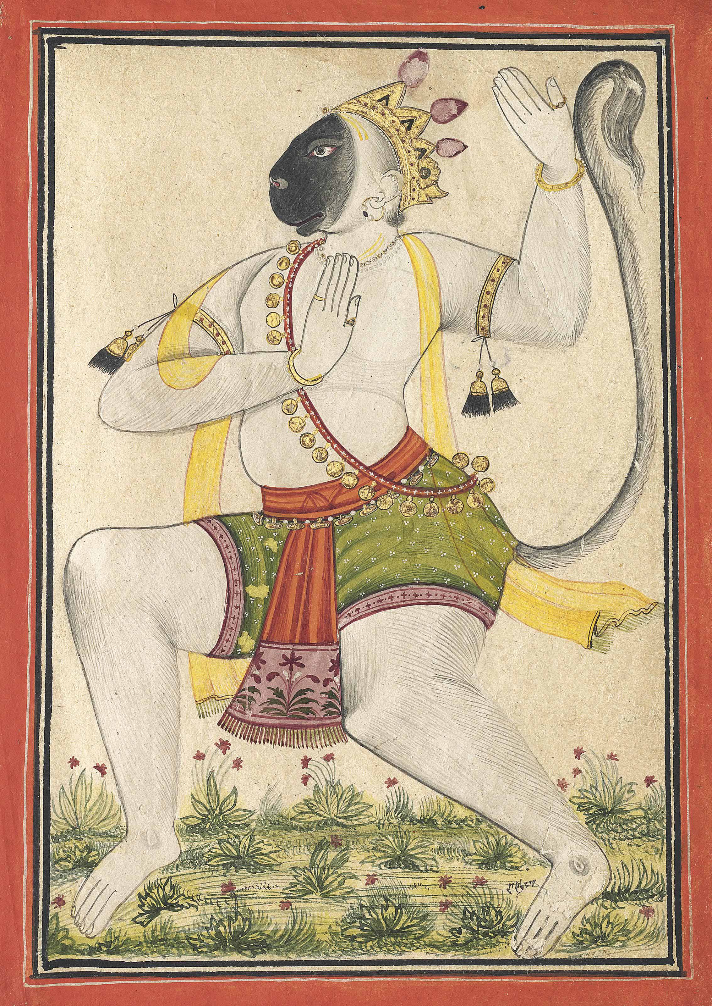 A Painting Of Hanuman India Bilaspur 1700 1720 Drawings
