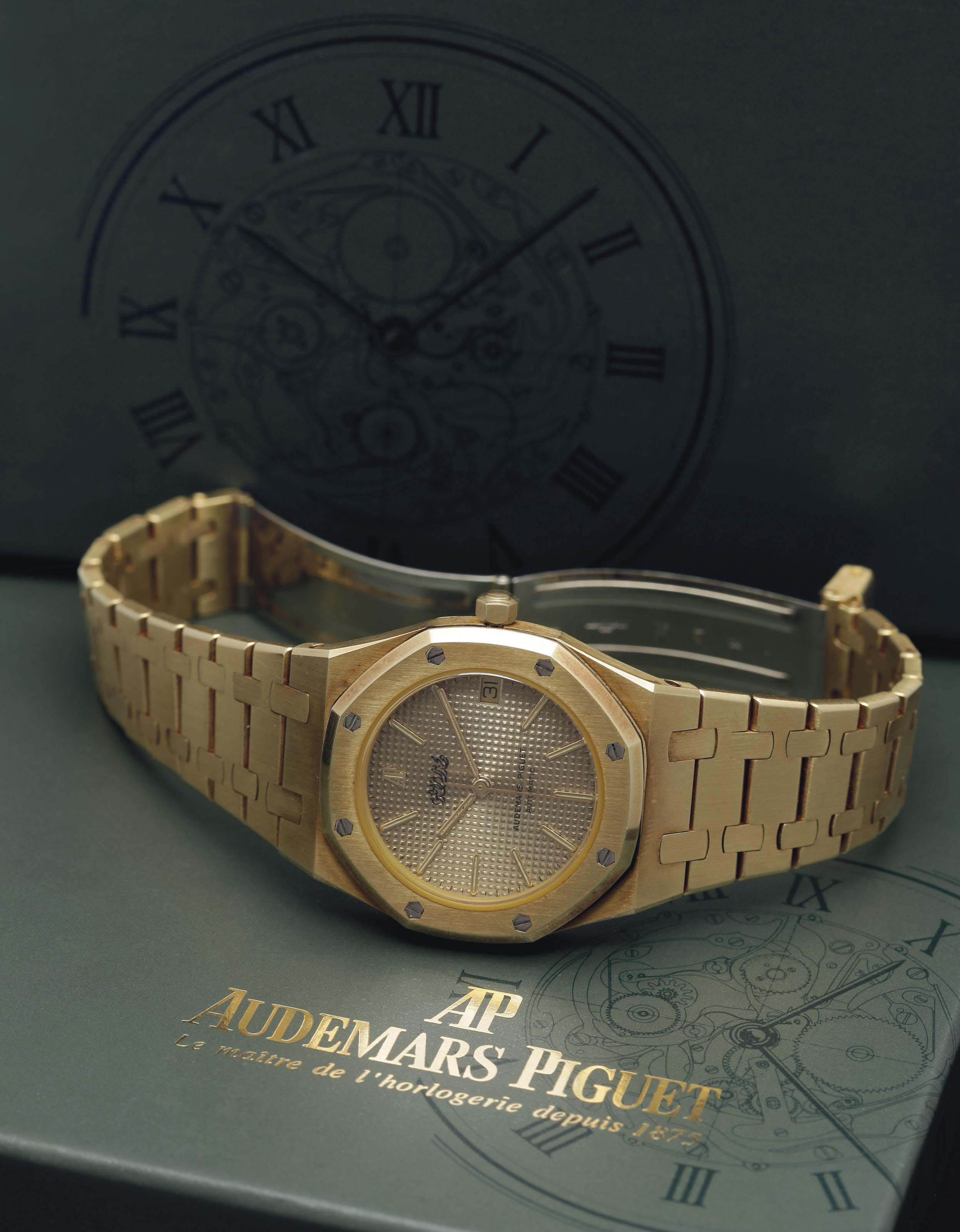 Audemars Piguet A Rare 18k Gold Automatic Bracelet Watch With Sweep Centre Seconds And Date Signed Audemars Piguet Royal Oak No 339 Ref 4100ba Movement No 216 318 Case No B43605 1127 Circa 1983 21st Century Watches