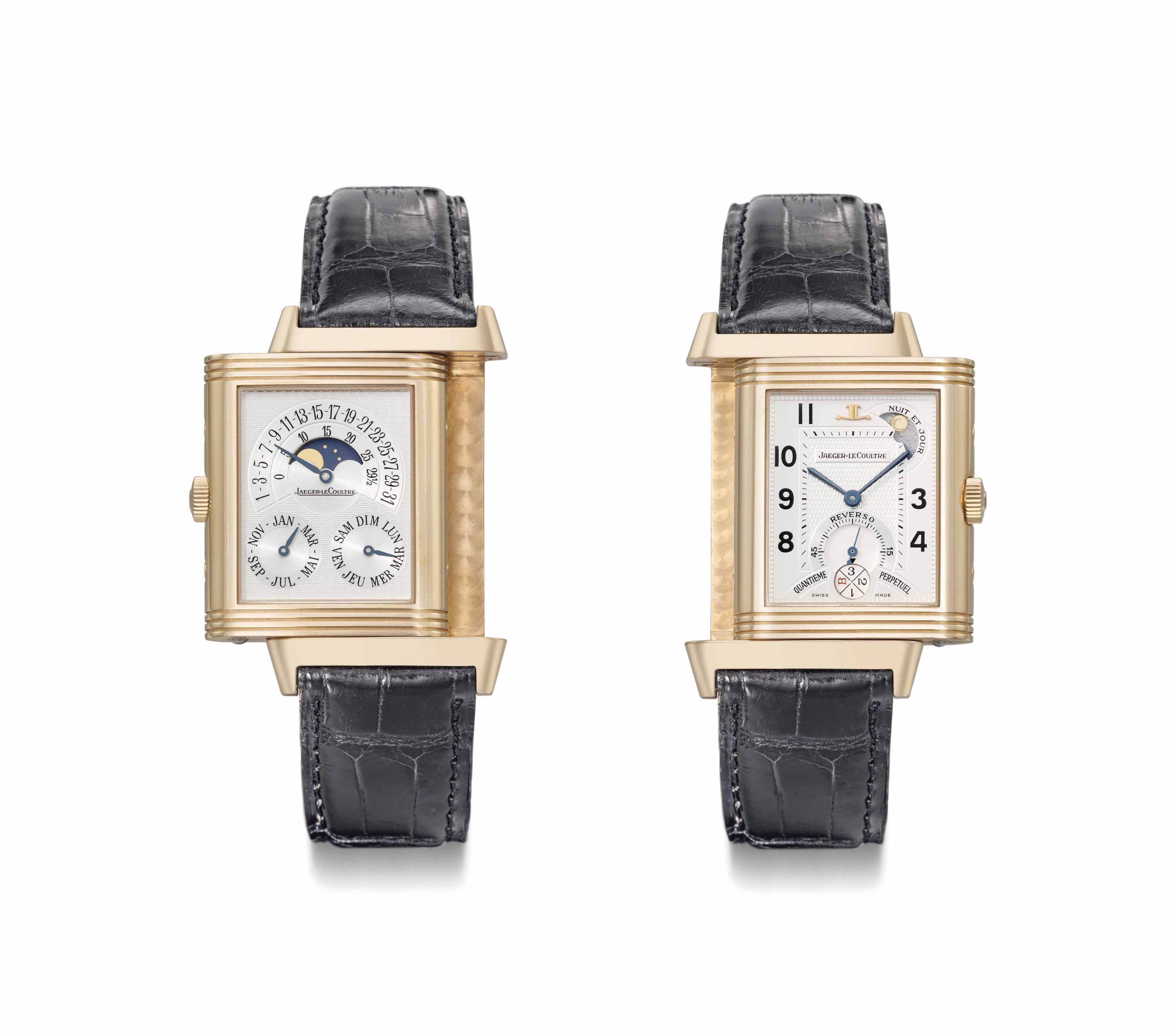 JaegerLecoultre. A fine limited edition 18K pink gold reversible