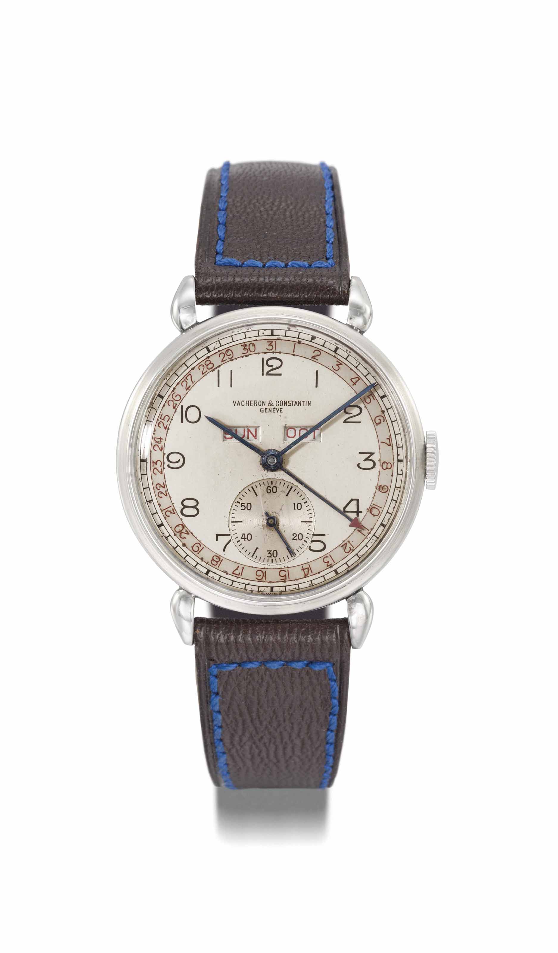 Vacheron Constantin A Fine And Attractive Stainless Steel Triple