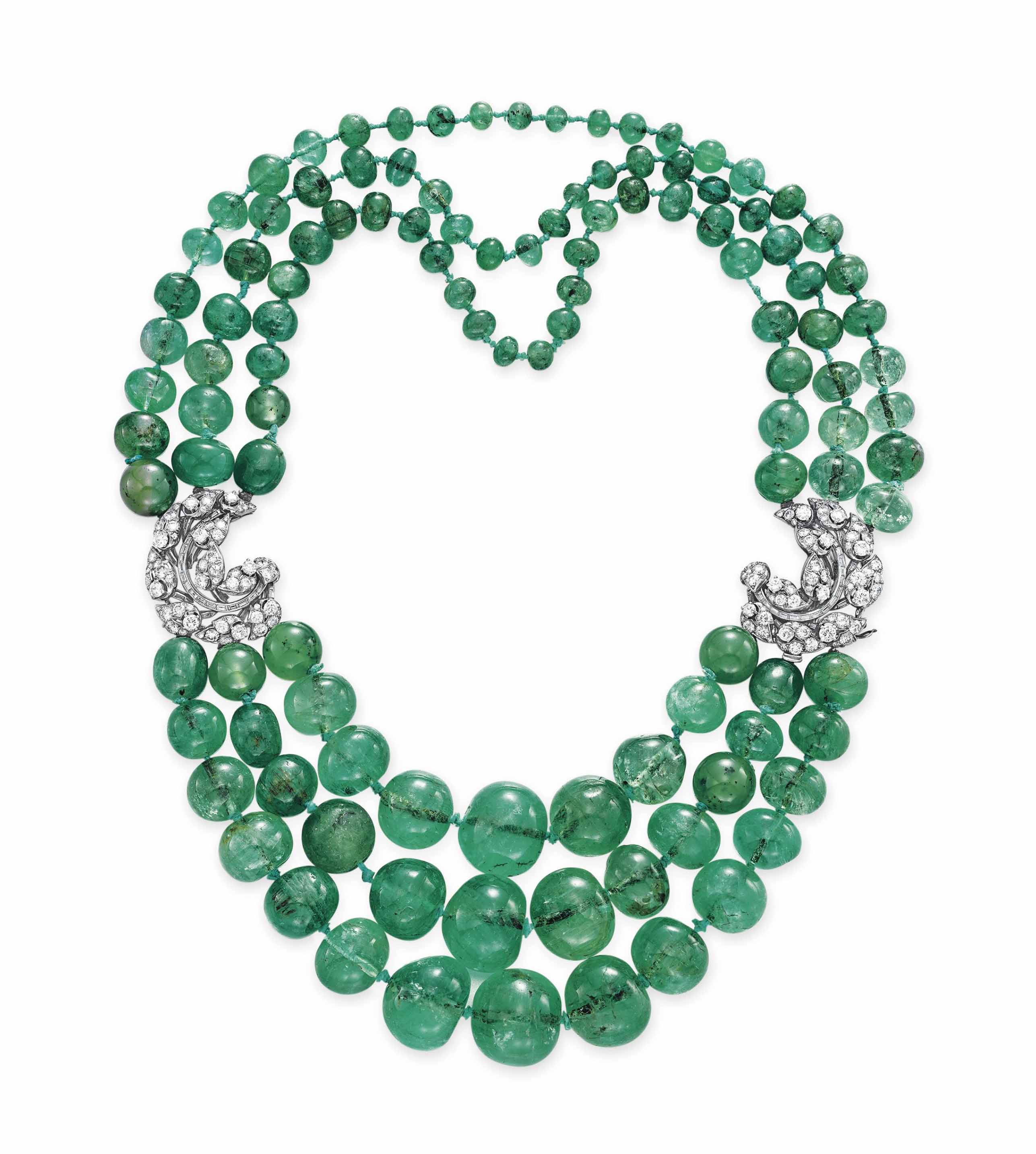 AN EMERALD, AND DIAMOND NECKLACE Christie's