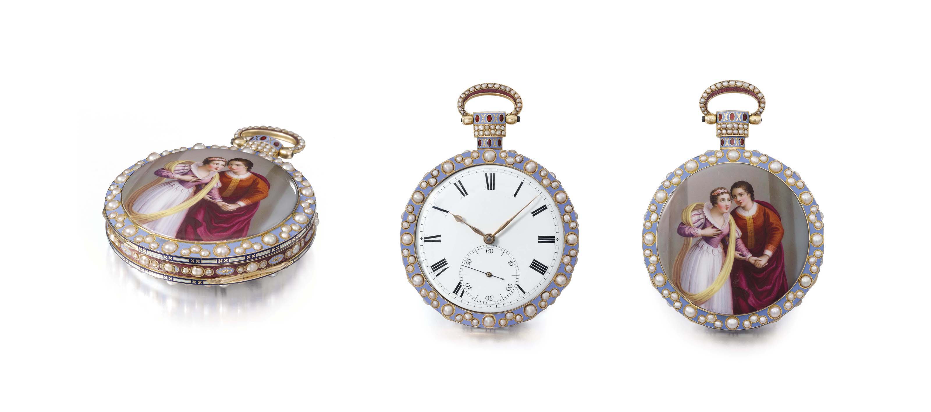 Bovet. A very fine, large and impressive 18K gold, enamel and pe