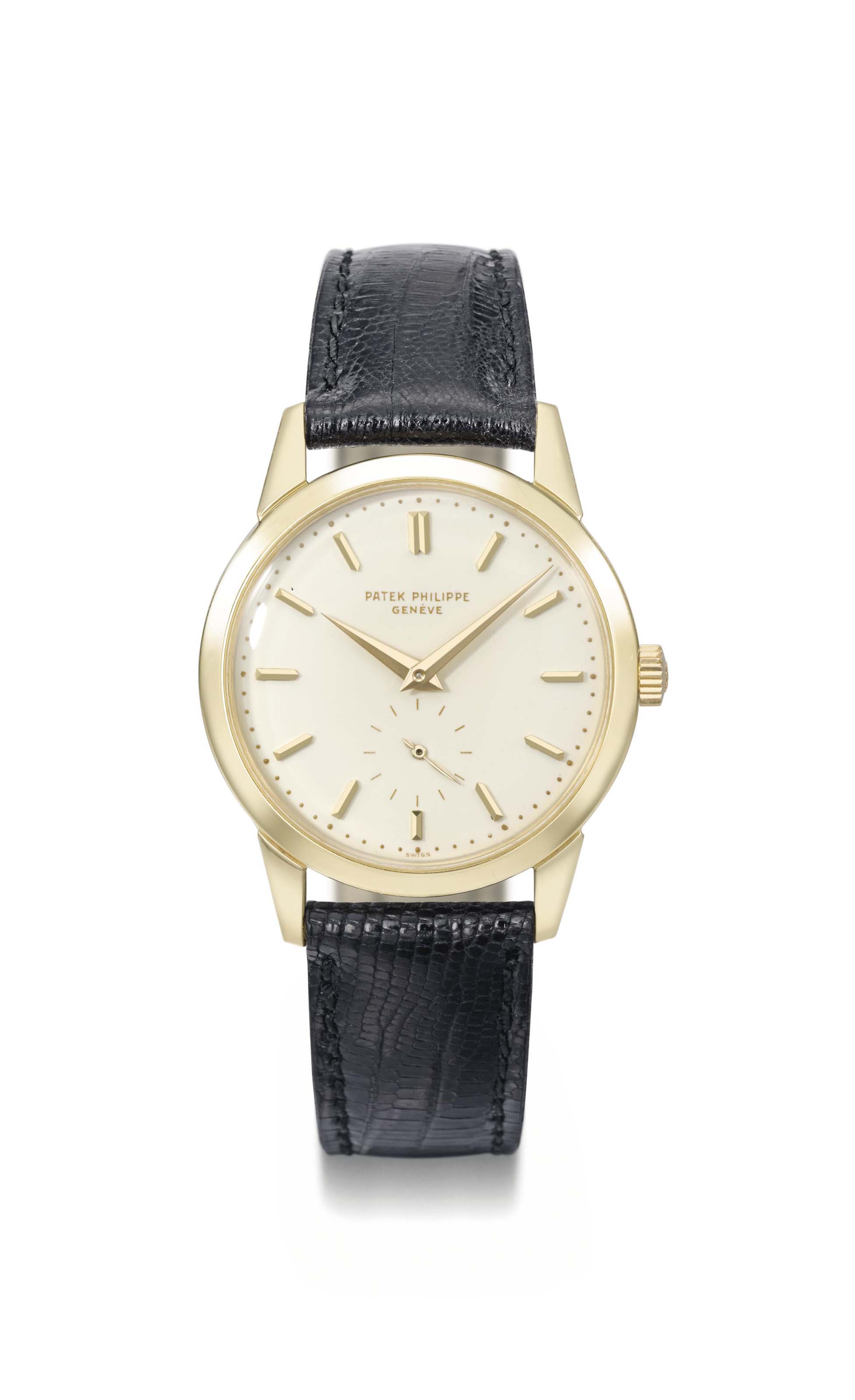 Patek Philippe. A fine and rare 18K gold wristwatch SIGNED PATEK