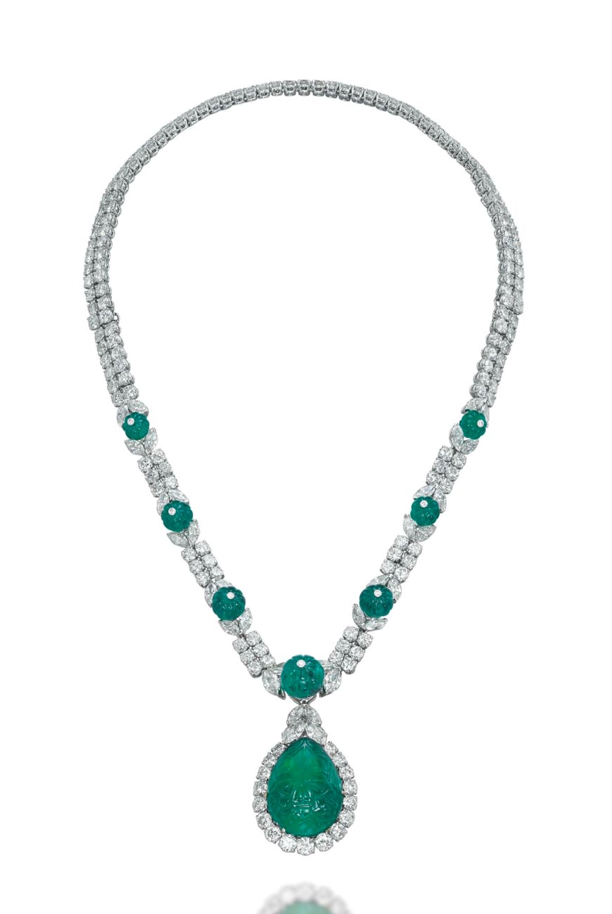 Van cleef emerald necklace Clearance