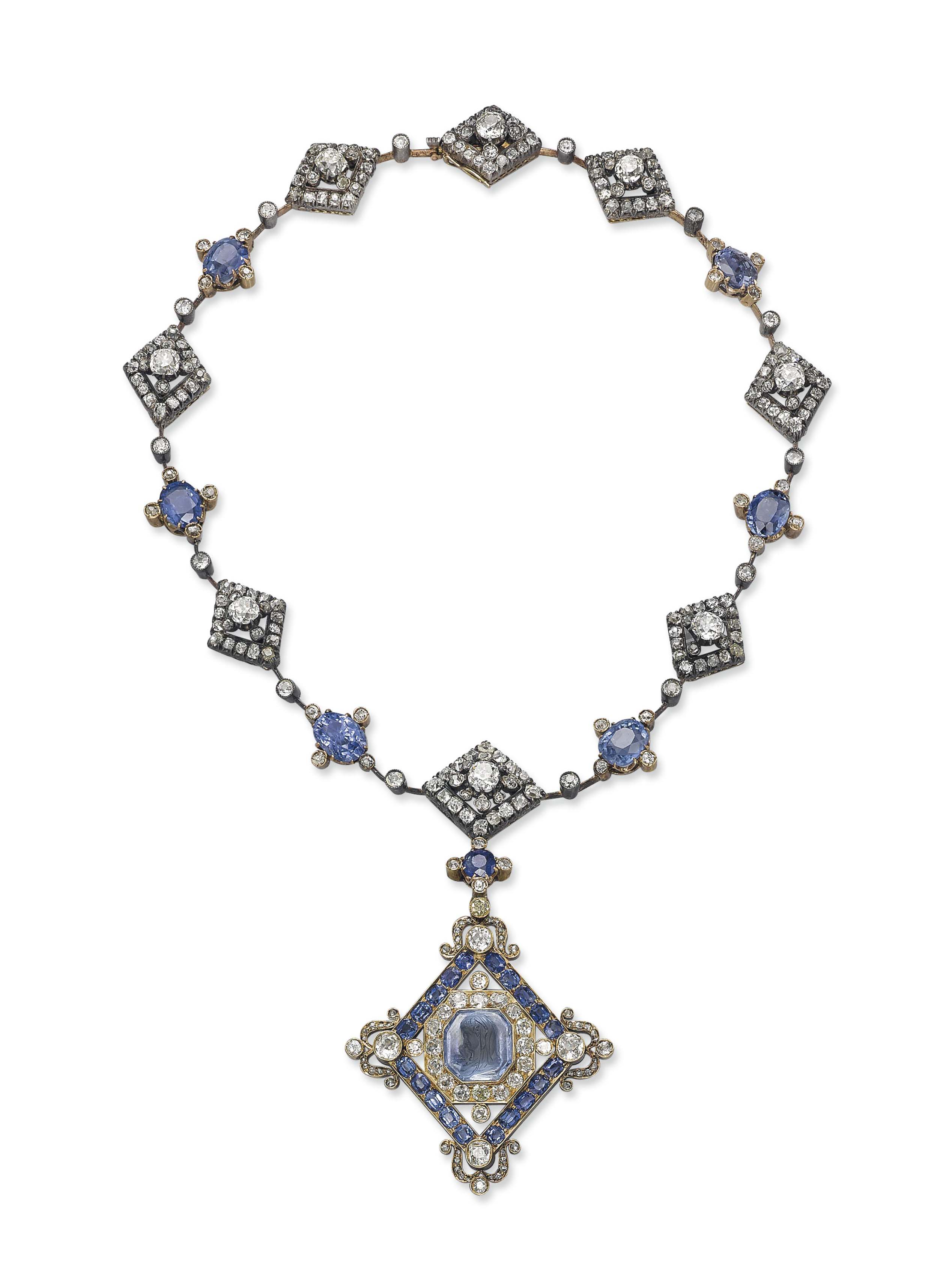 AN ANTIQUE SAPPHIRE AND DIAMOND NECKLACE Christie's
