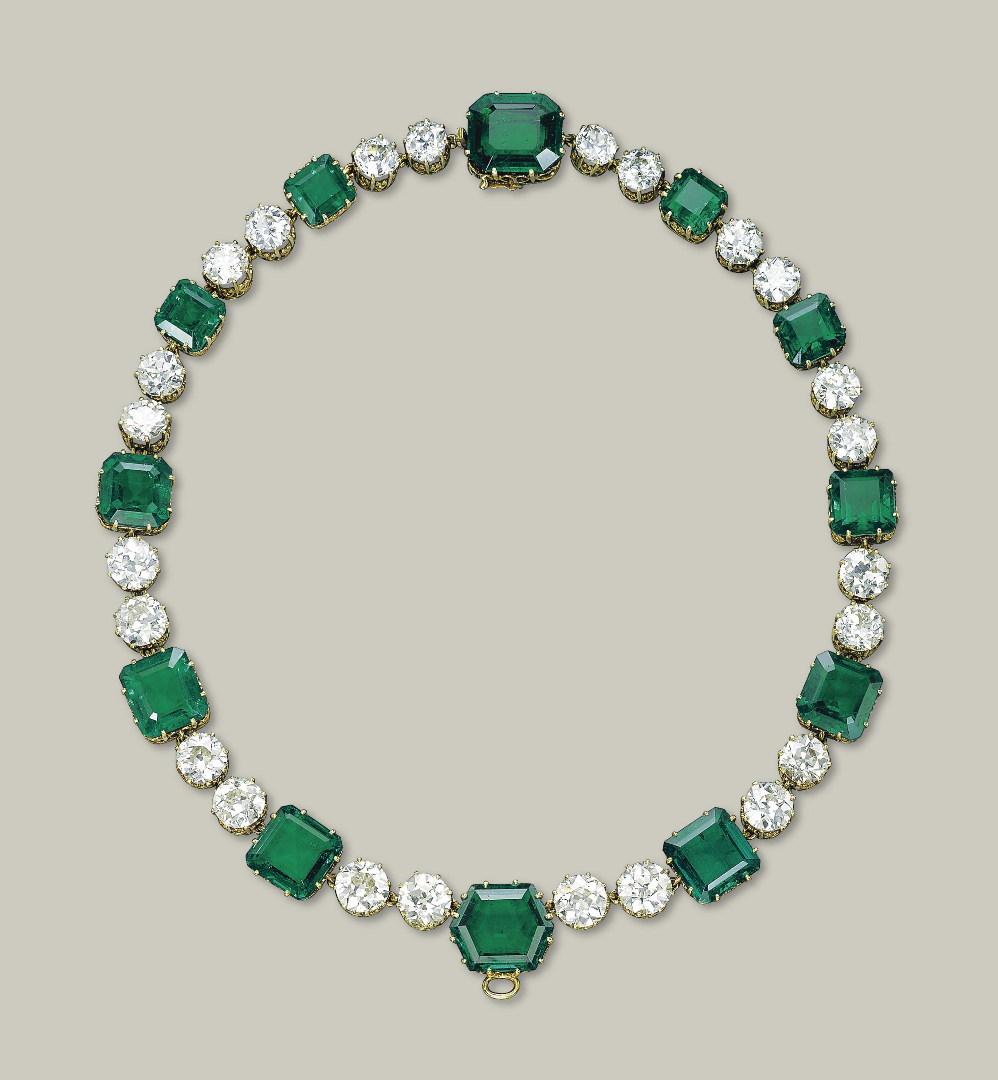 cartier diamond emerald necklace