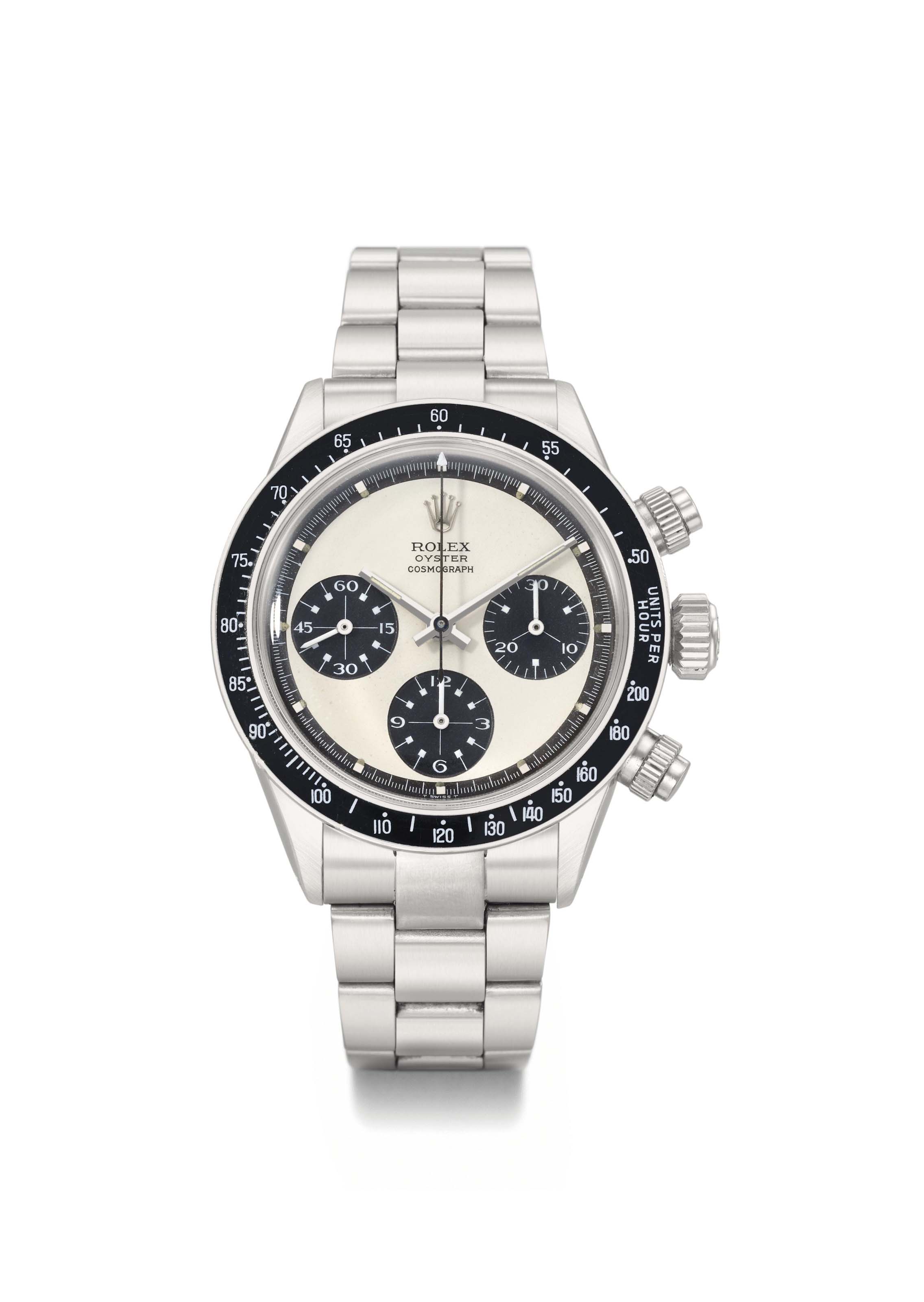 Rolex. A very rare and highly attractive stainless steel chronograph wristwatch with bracelet 