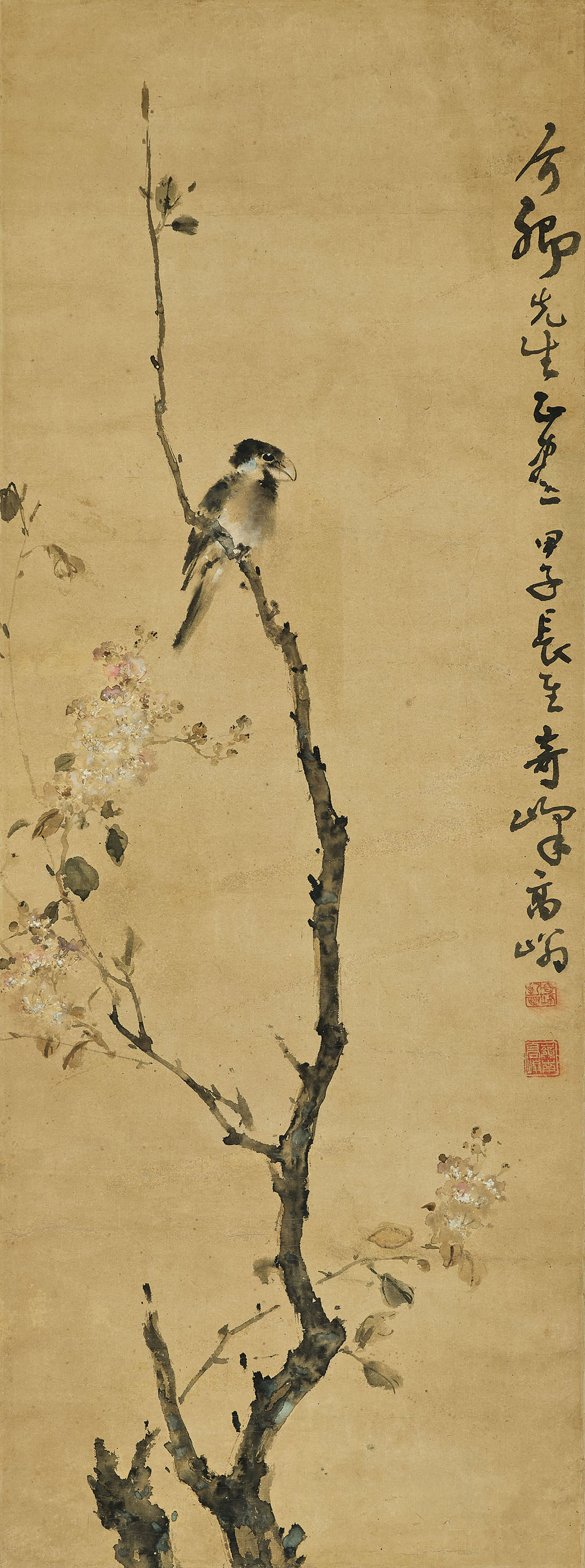 ZHANG DAQIAN (1899-1983) , 張大千芙蓉花設色紙本鏡框一九四九年作