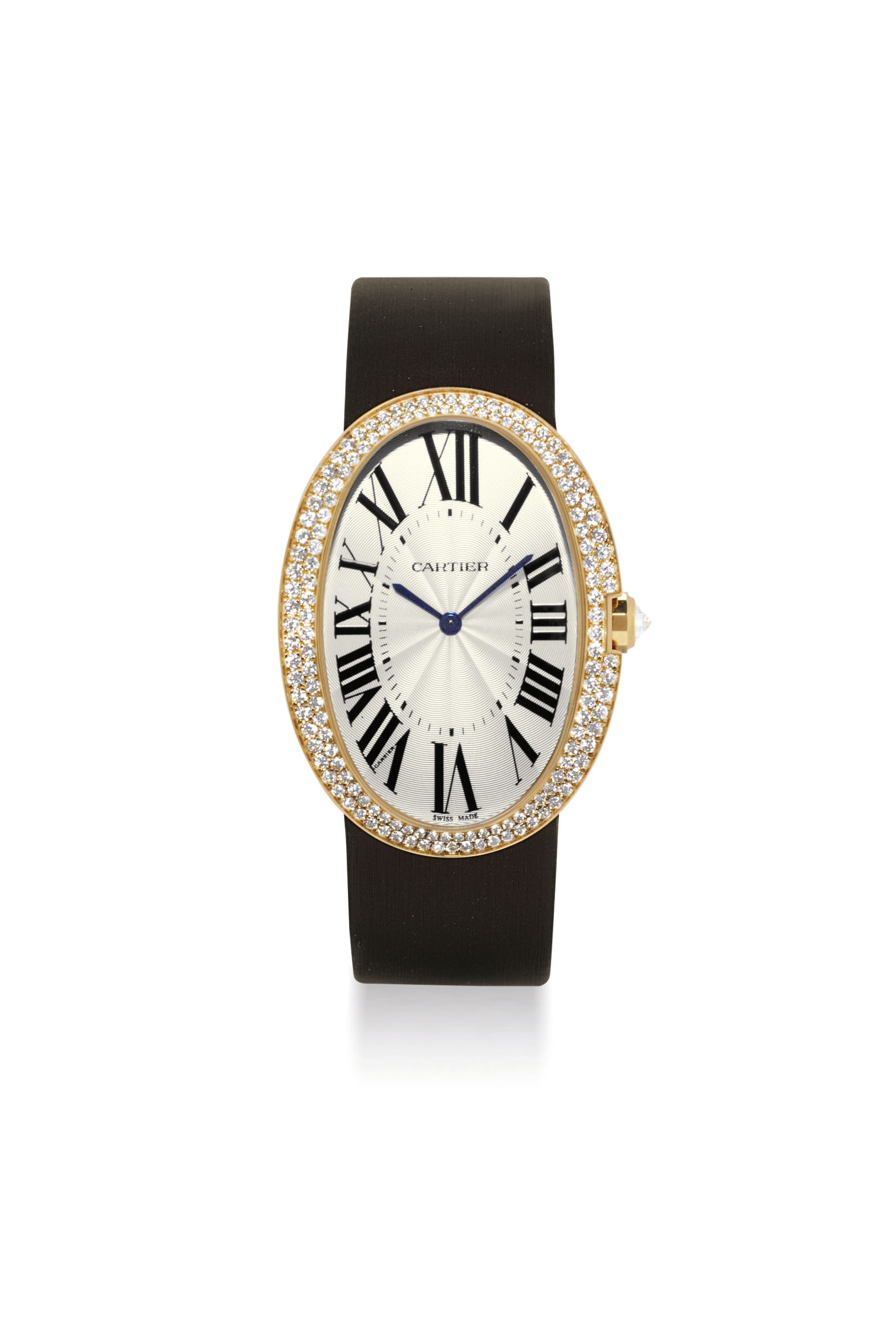 DIAMOND-SET OVAL WRISTWATCH