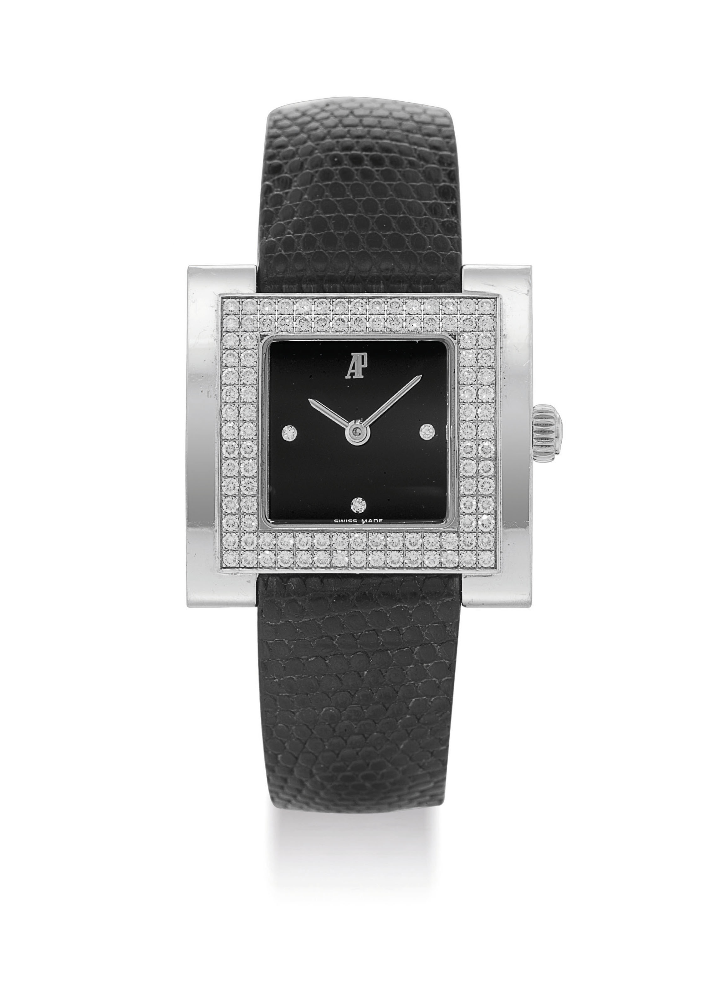 PATEK PHILIPPE. A FINE PLATINUM TONNEAU SHAPED WRISTWATCH SIGNED