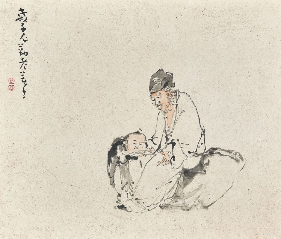 HUANG SHEN (1687-AFTER 1768) , 清黃慎山水人物冊水墨設色紙本冊頁十