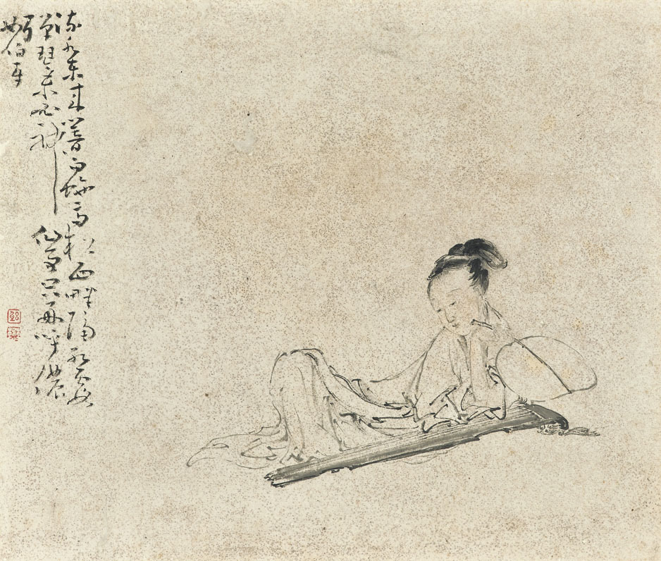 HUANG SHEN (1687-AFTER 1768) , 清黃慎山水人物冊水墨設色紙本冊頁十