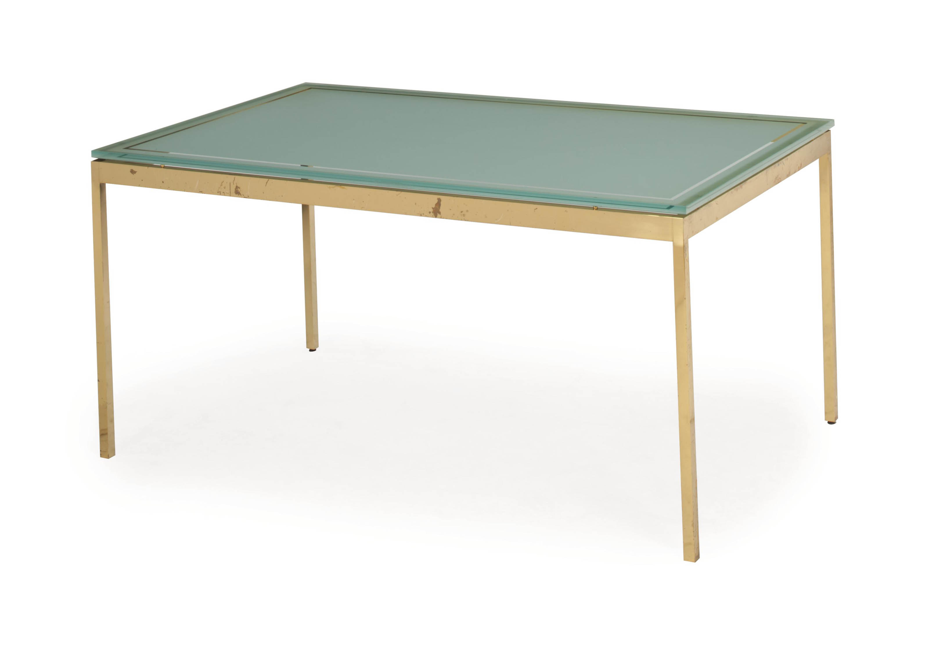 A BRASS AND FROSTED GLASSTOP PARSON'S TABLE, , LATE 20TH CENTURY Christie's