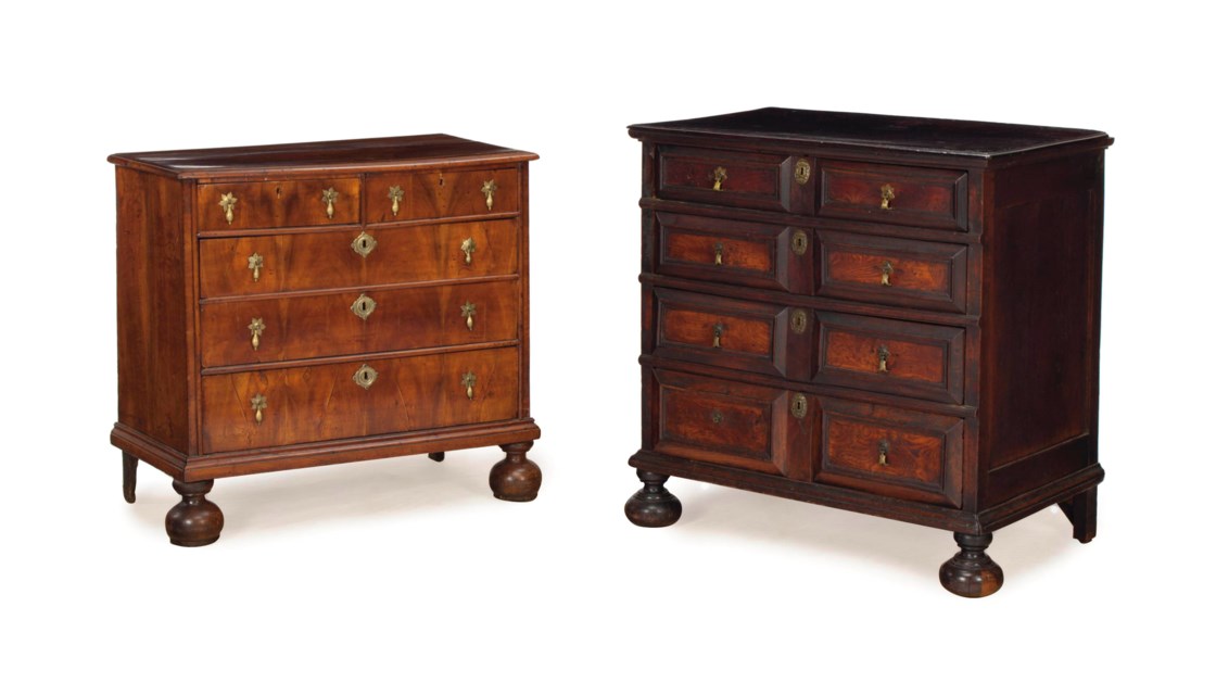 A WILLIAM AND MARY OAK CHEST OF DRAWERS, , LATE 17TH/EARLY 18TH CENTURY ...