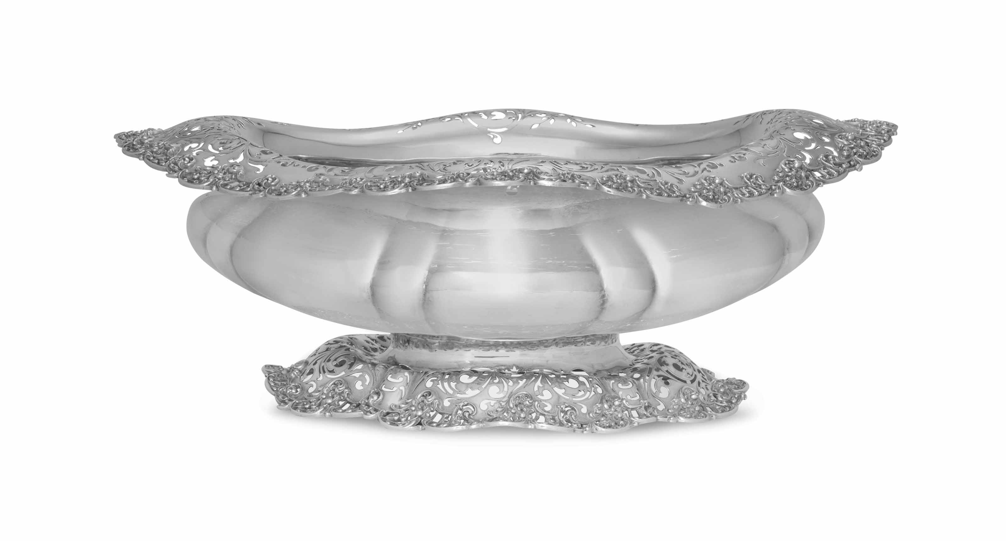 A SILVER CENTERPIECE BOWL