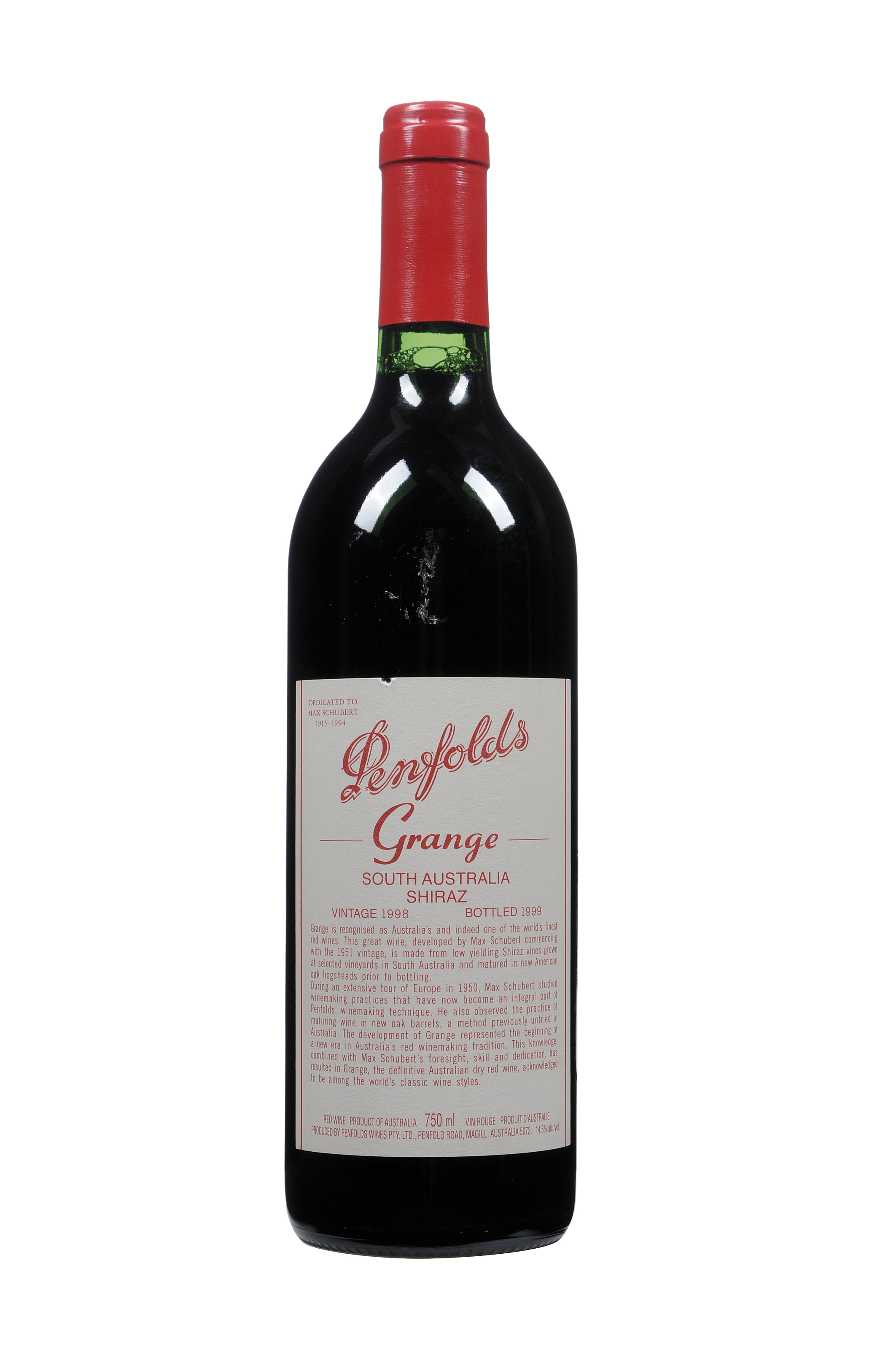 Penfolds GrangeVintage 1998 , 1 bottle per lot Christie's