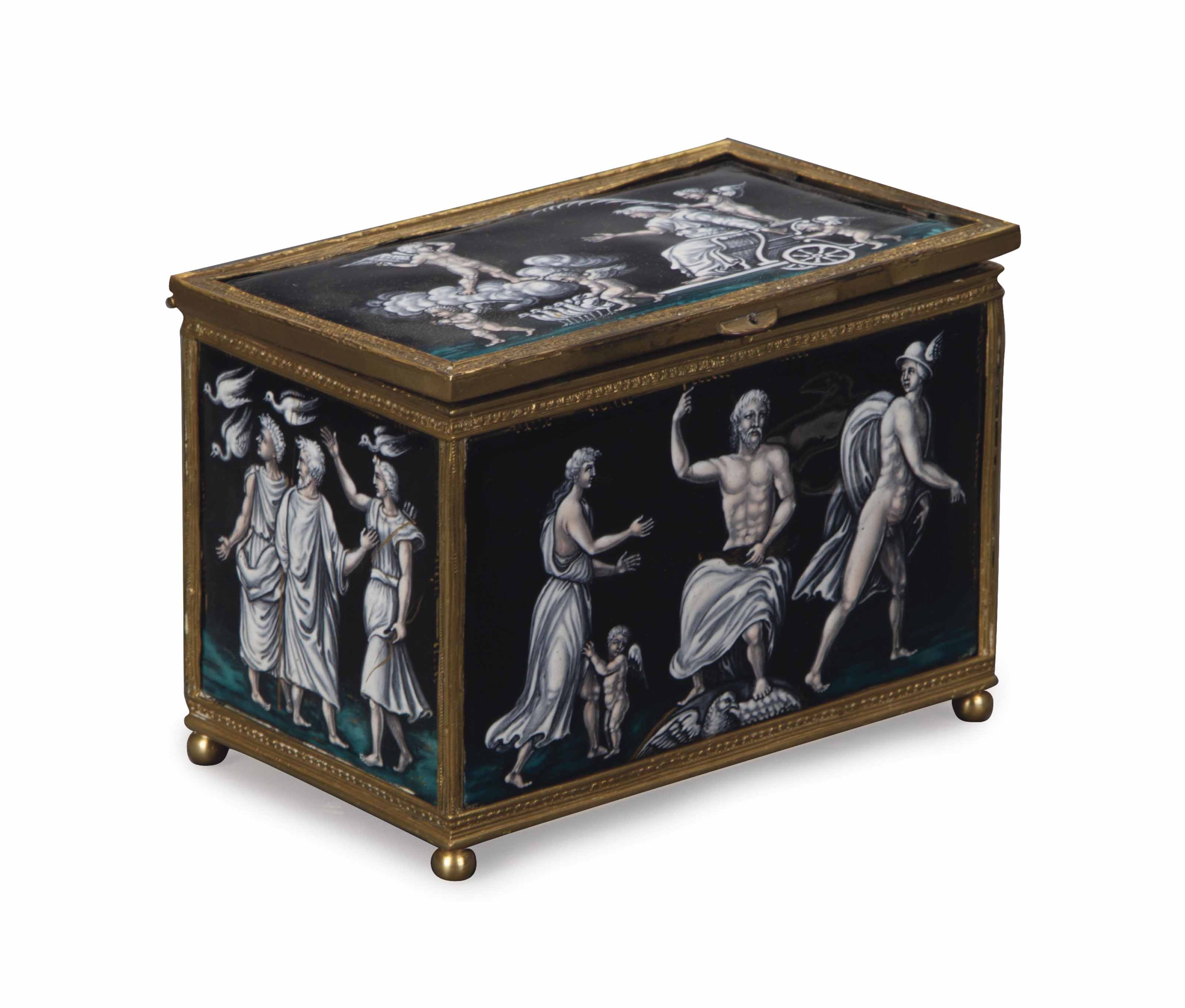 A LIMOGE ENAMEL BOX WITH HINGED COVER, , 19TH CENTURY, Christie's