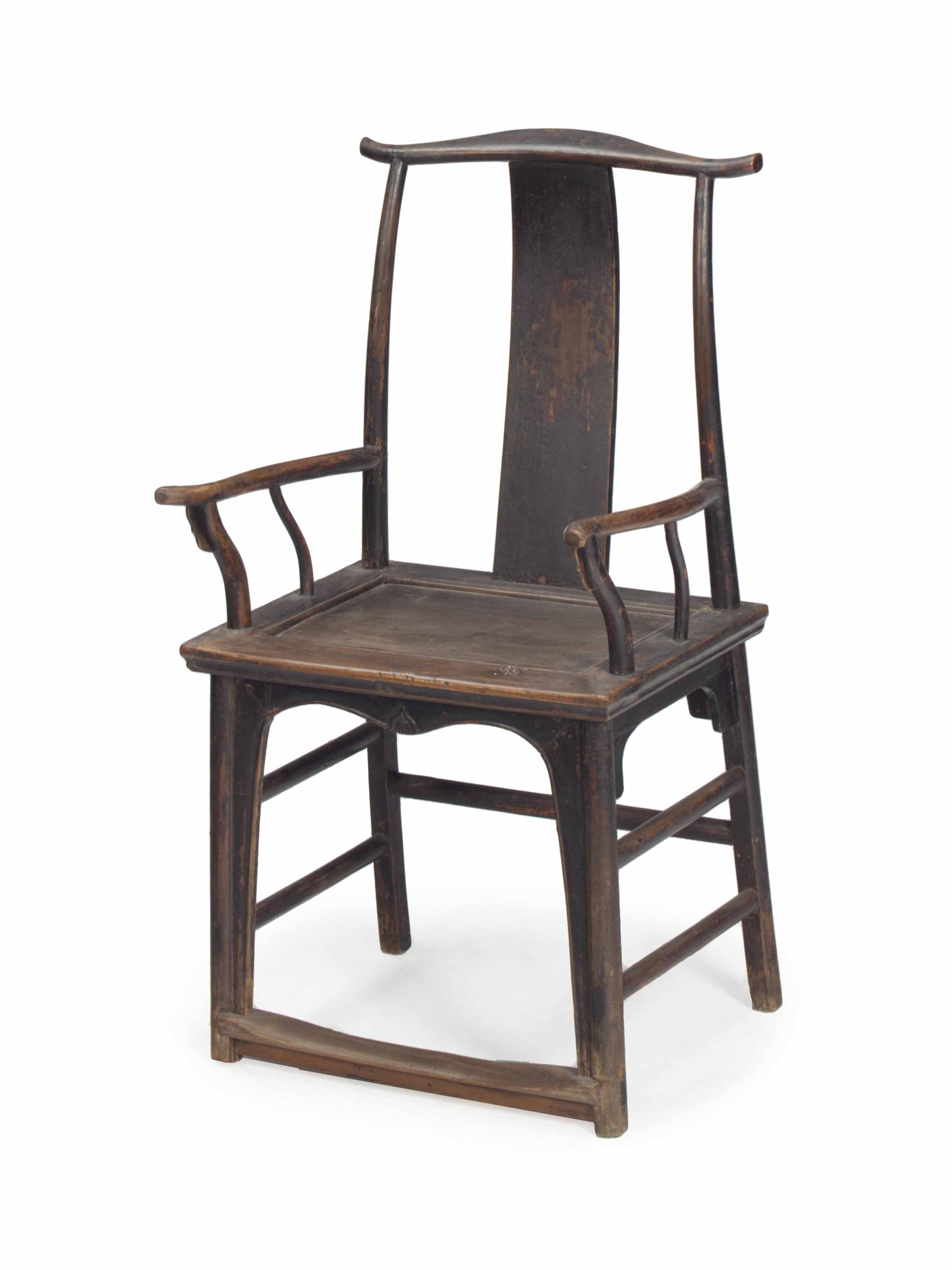 a chinese stainedelm official's hat chair