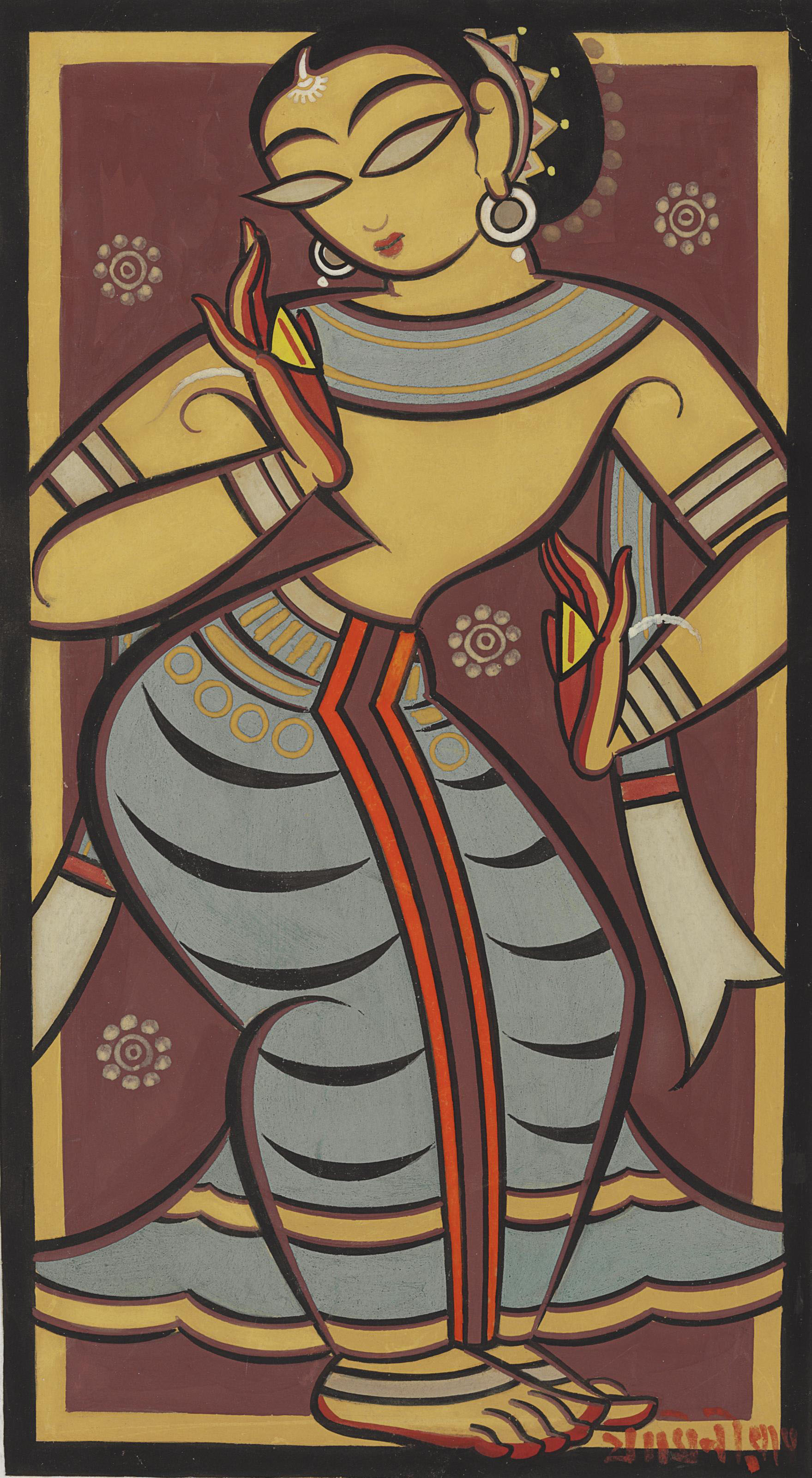 JAMINI ROY (18871972) , Untitled (Dancing Yogini