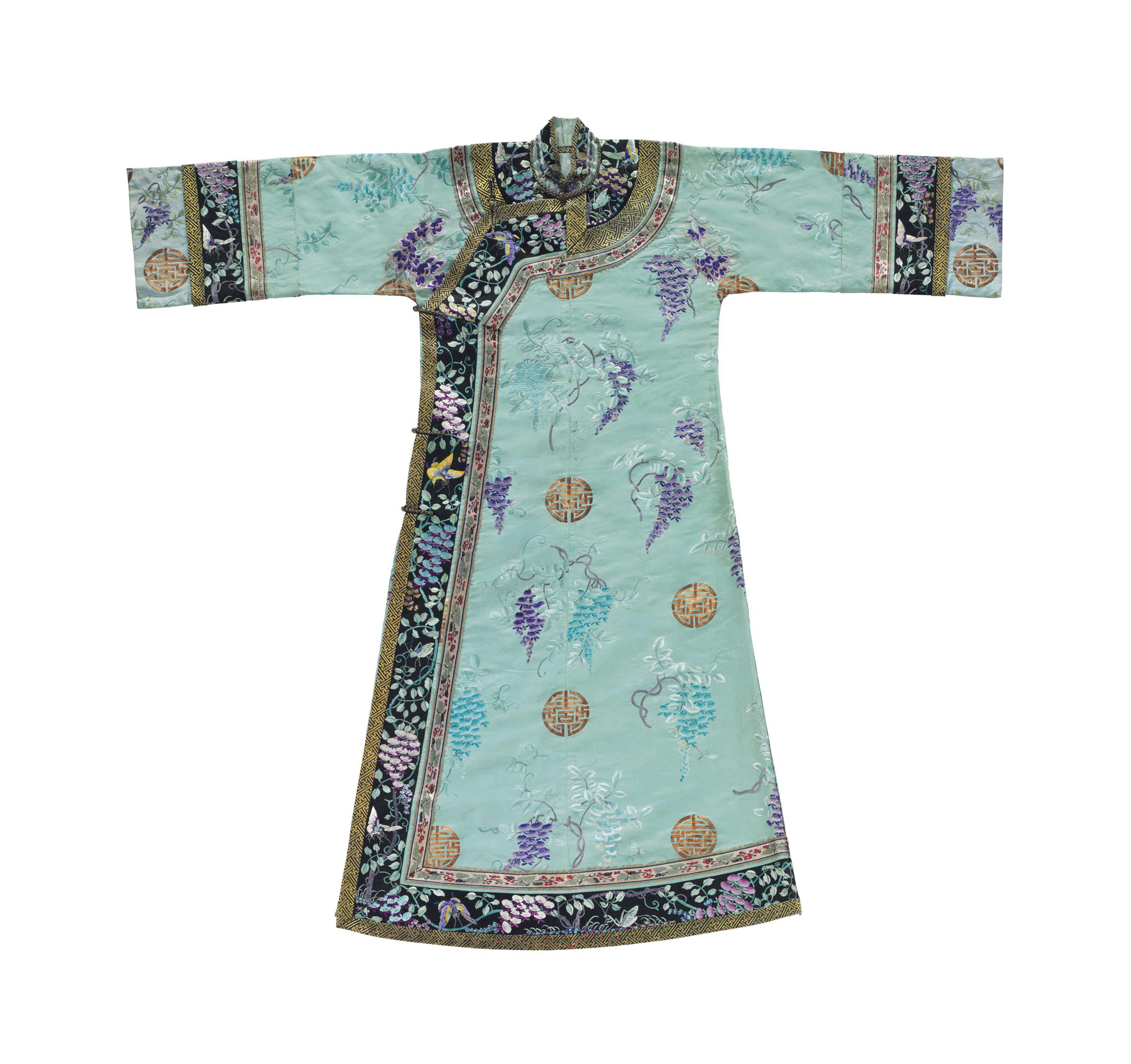 turquoise silk robe