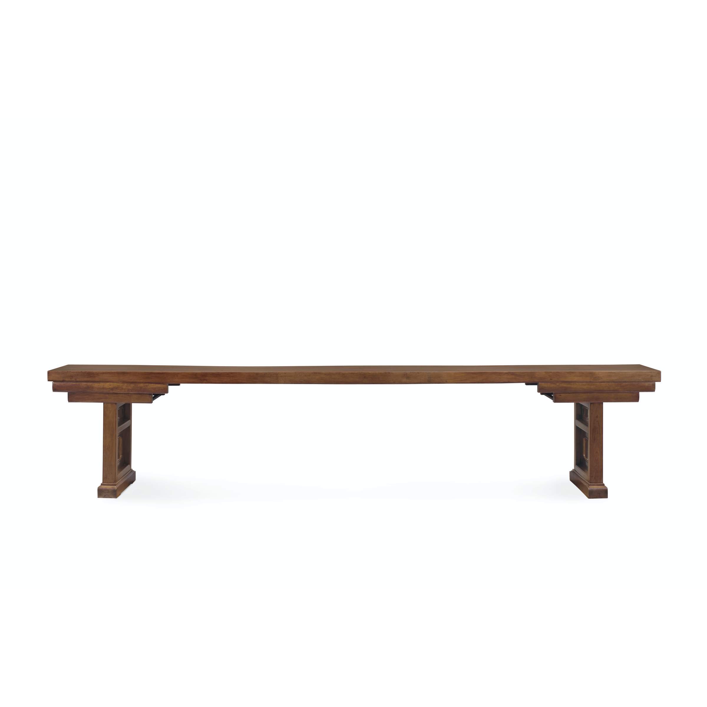 A MAGNIFICENT AND VERY RARE MASSIVE HUANGHUALI PLANKTOP PEDESTAL TABLE