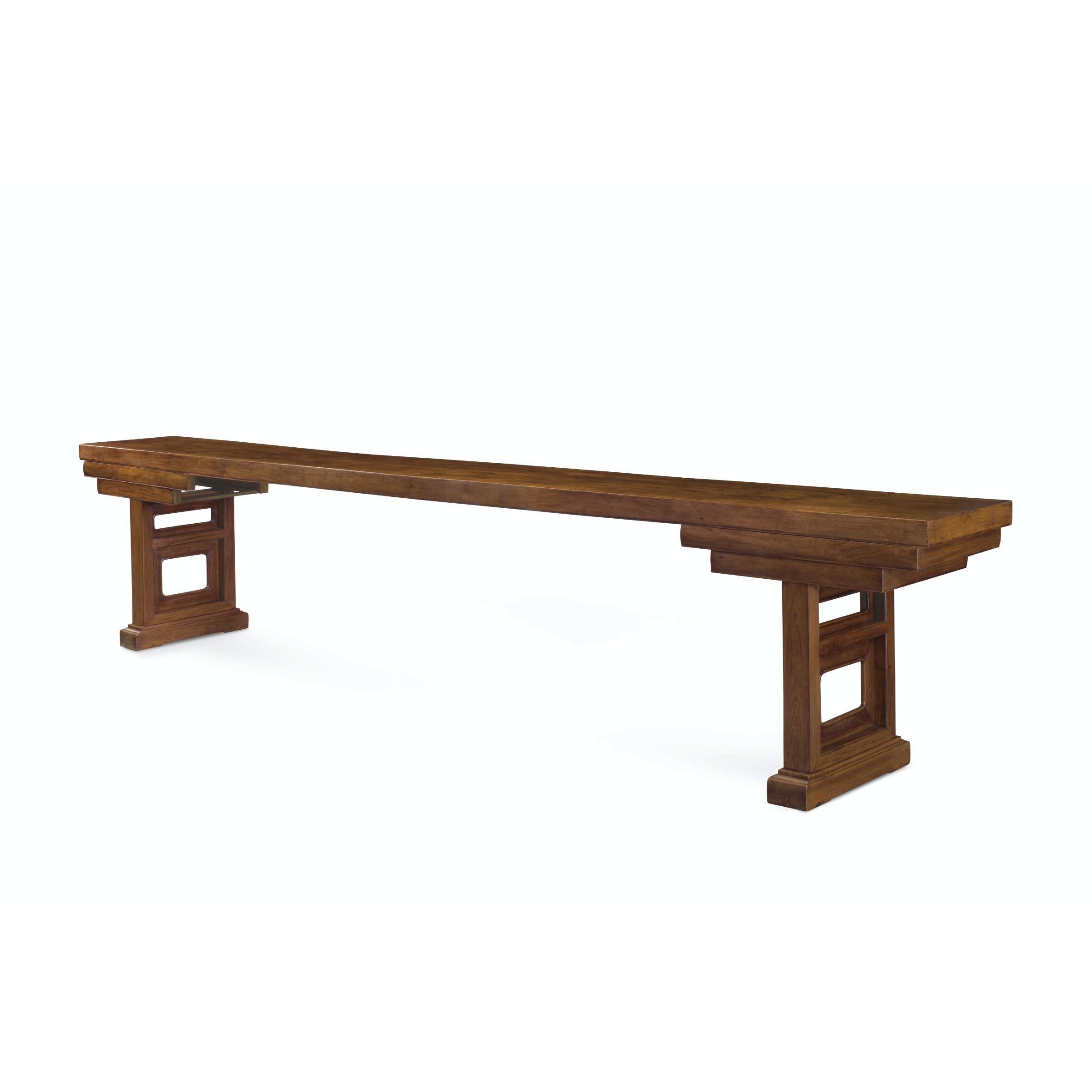 A MAGNIFICENT AND VERY RARE MASSIVE HUANGHUALI PLANKTOP PEDESTAL TABLE