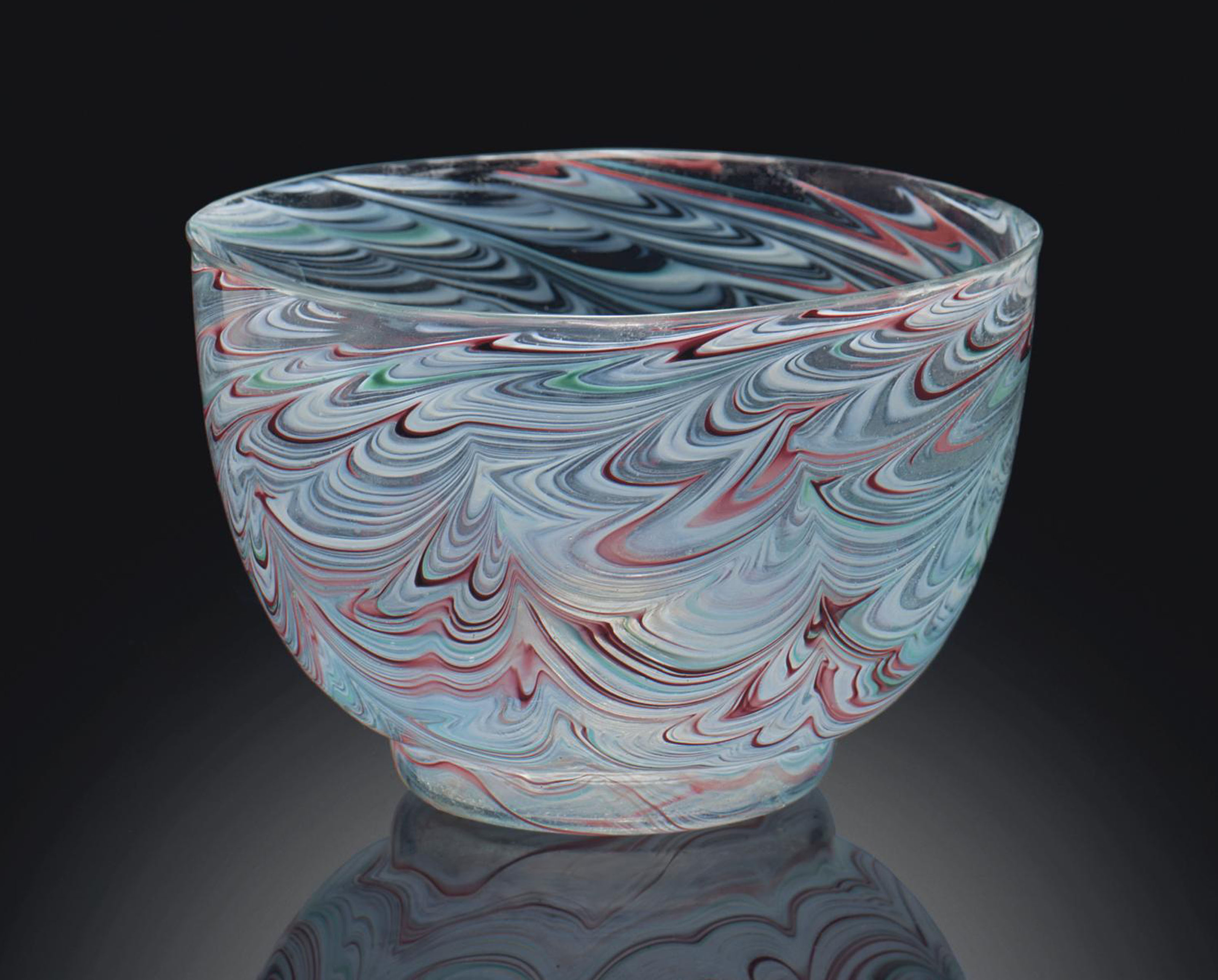 A VERY RARE SMALL SWIRLED MULTICOLORED GLASS BOWL , 18H/19TH CENTURY Christie's