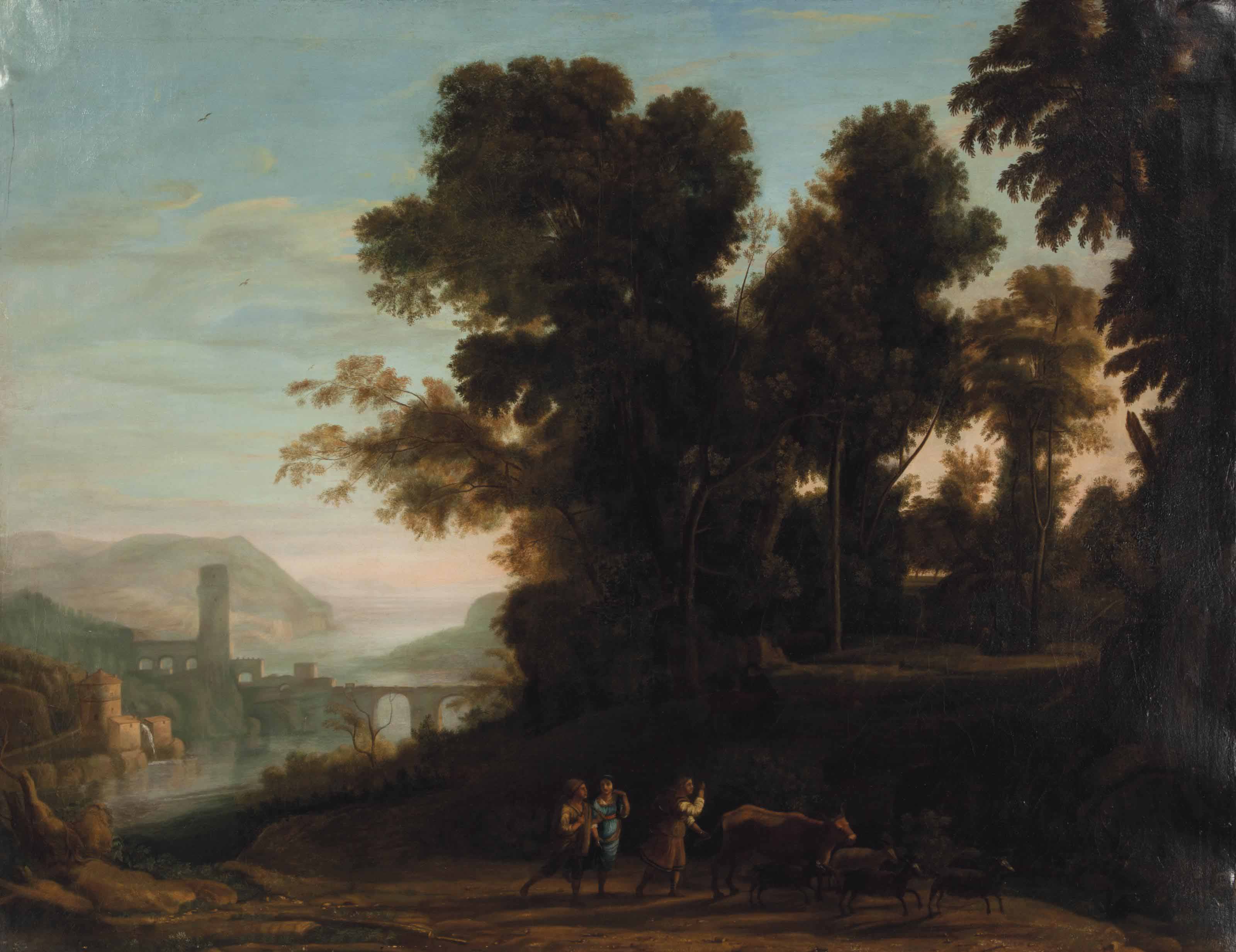 School Of Claude Gellee Called Claude Lorrain A River Landscape