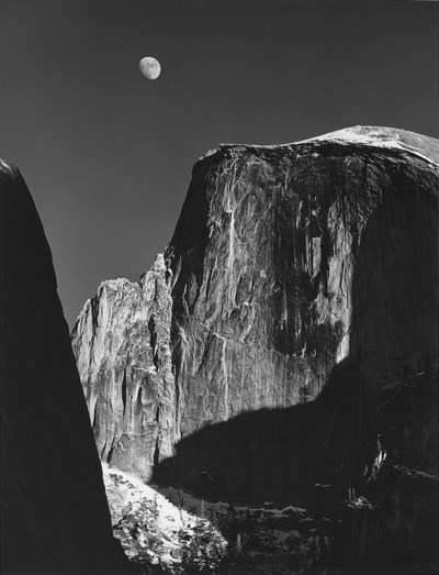 ANSEL ADAMS (1902-1984) , Moon and Half Dome, Yosemite National Park, c
