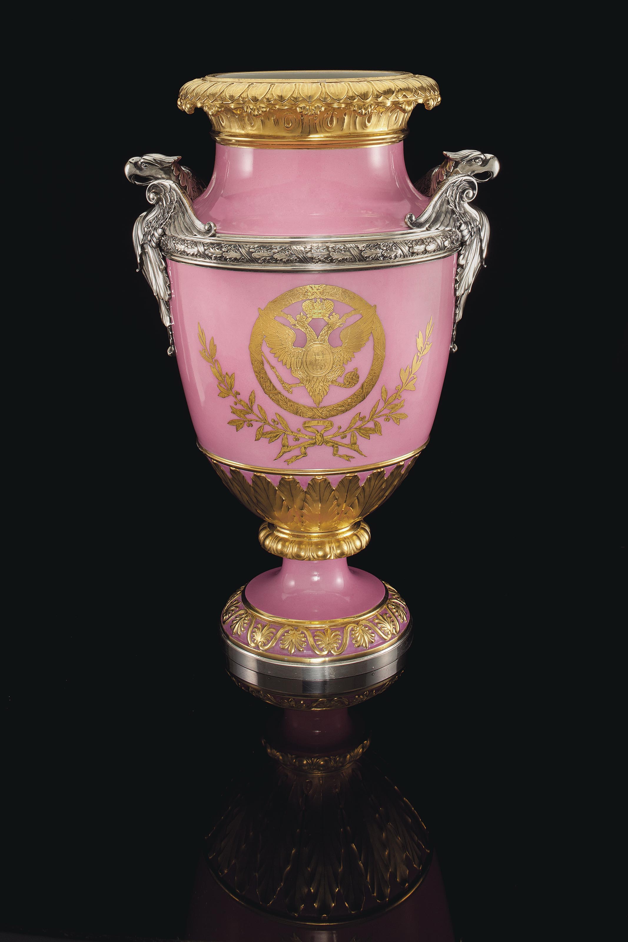 AN IMPORTANT SILVERMOUNTED PORCELAIN IMPERIAL PRESENTATION VASE , BY THE IMPERIAL PORCELAIN