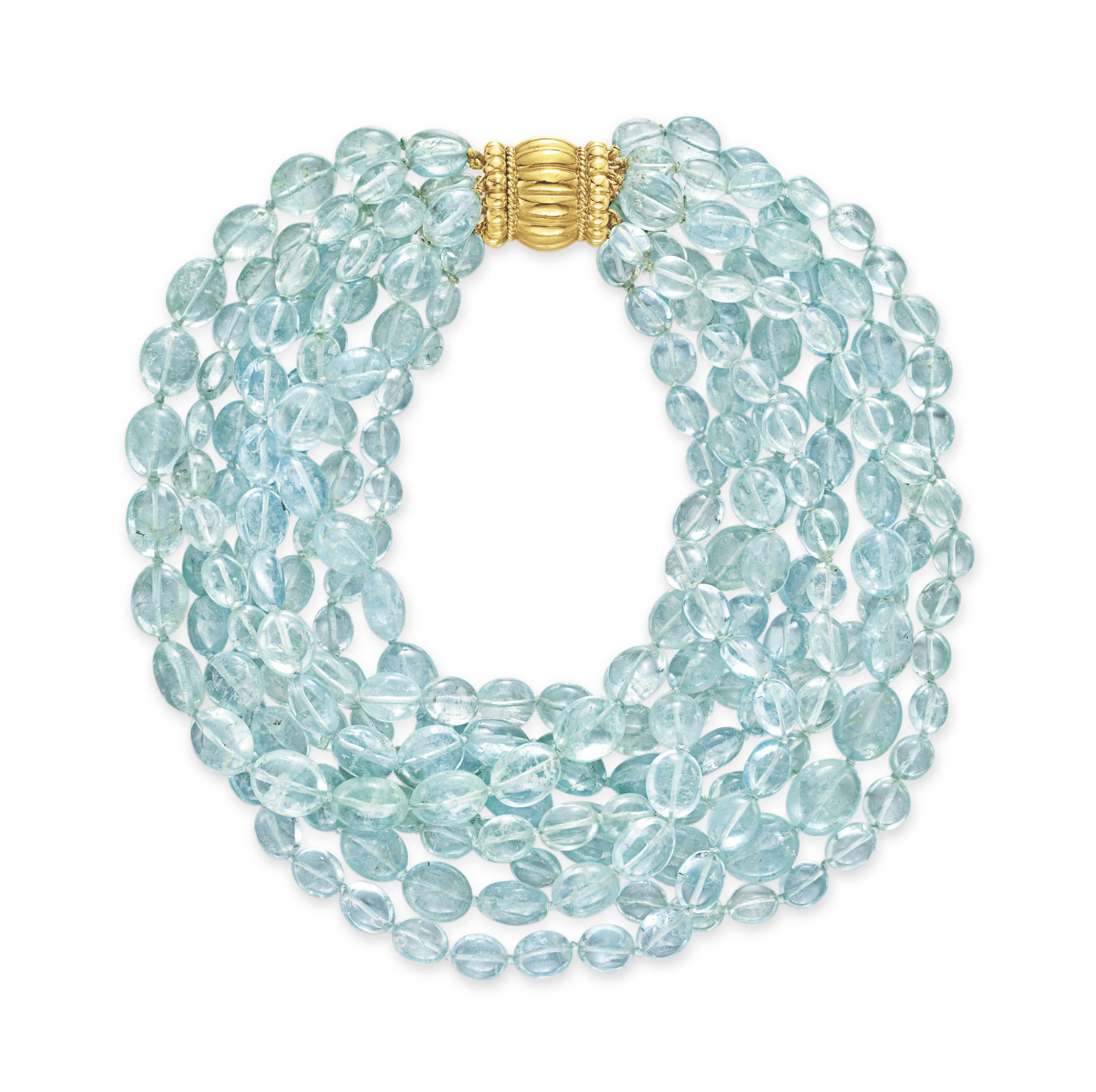 AN AQUAMARINE BEAD NECKLACE, BY VERDURA Christie's