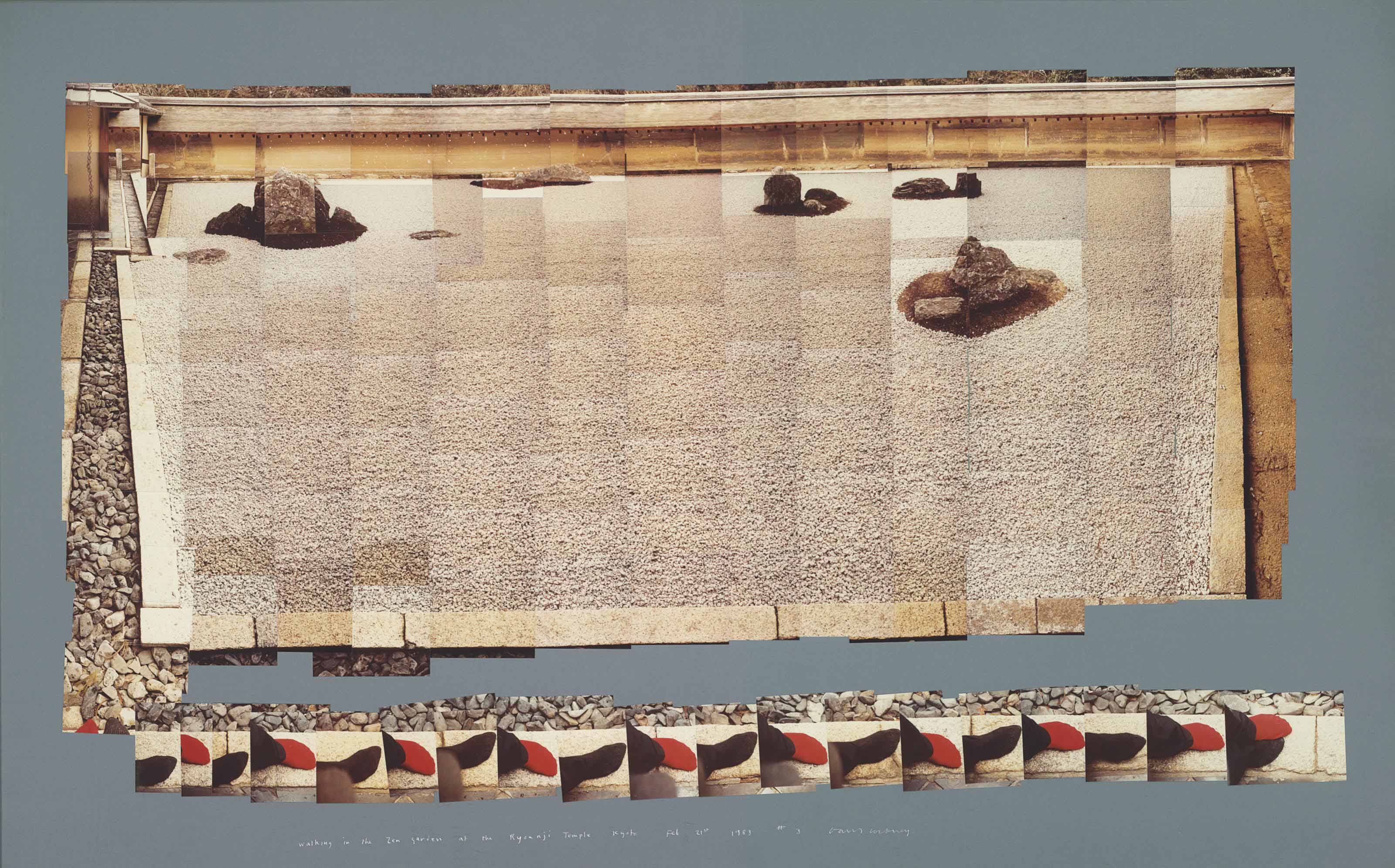 Walking in the Zen Garden at the Ryoanji Temple, Kyoto, February 21st, 1983 (W. Pl. 104)
