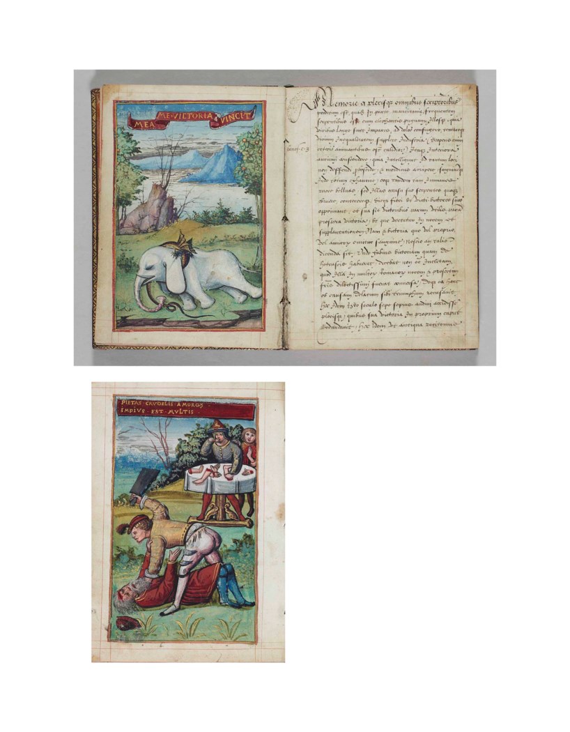 EMBLEM BOOK OF ANTOINE DU BOURG, in Latin, ILLUMINATED MANUSCRIPT ON ...