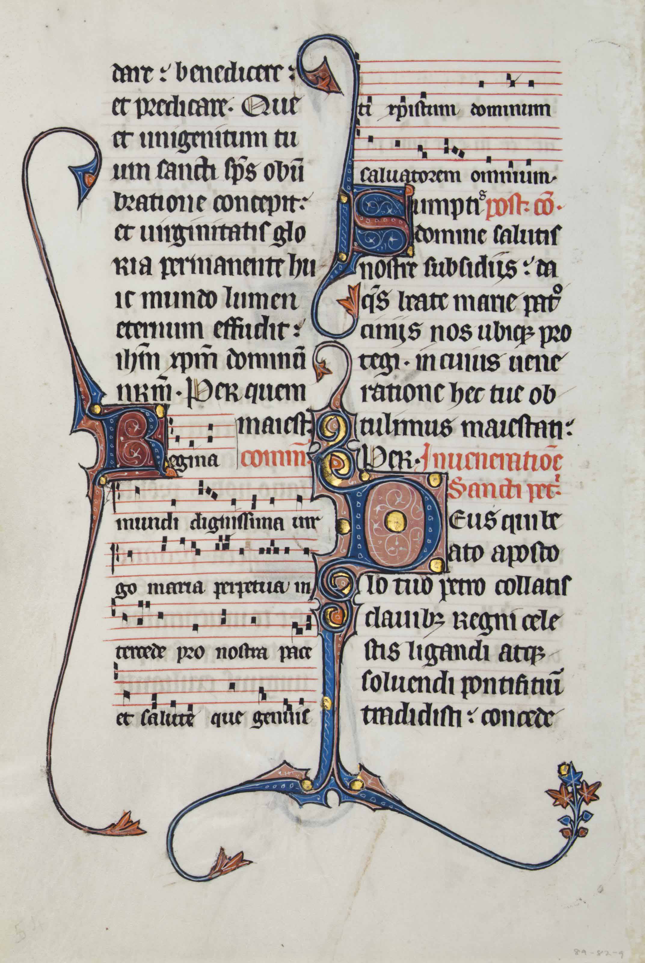 Missal Beauvais Missal Three Leaves In Latin