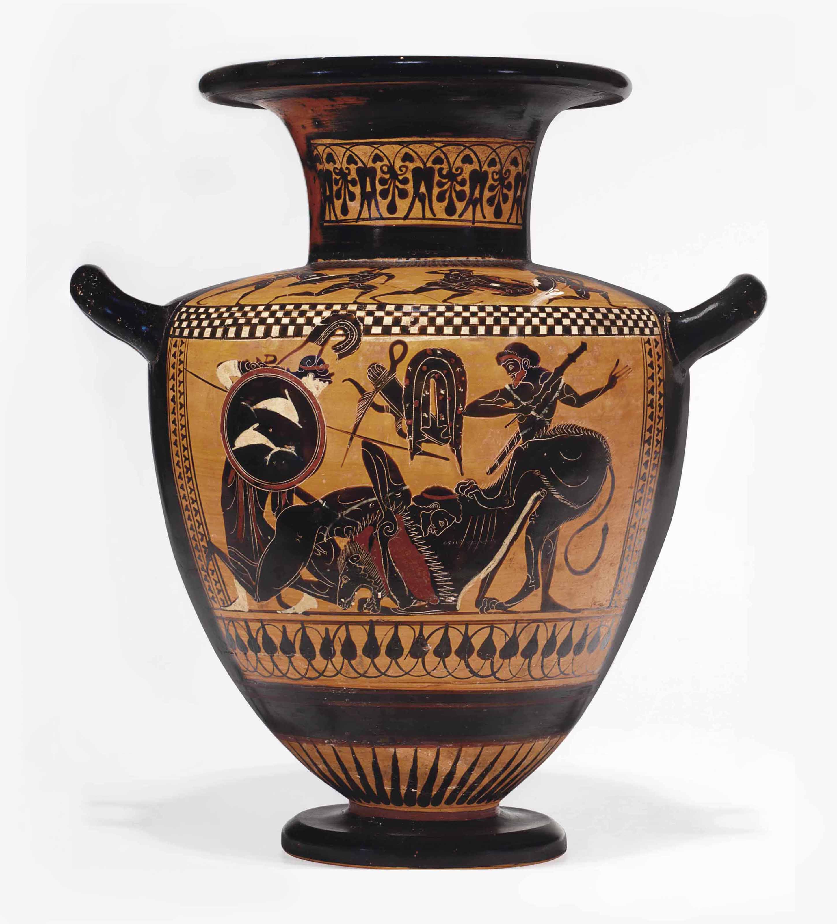 AN ATTIC BLACKFIGURED HYDRIA