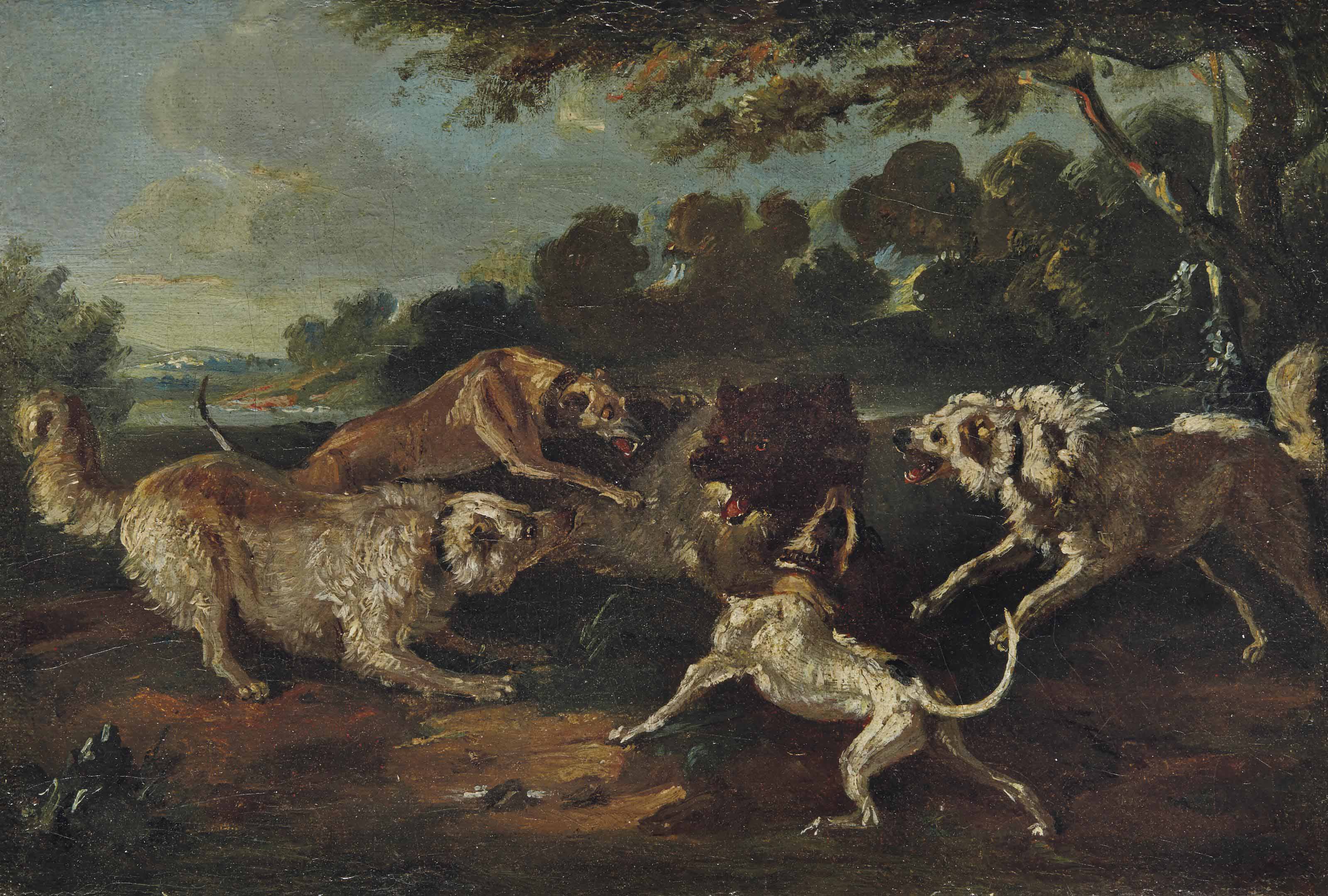 Jean Baptiste Oudry Paris 1686 1755 Beauvais A Wolf Hunt 18th Century Paintings Christie S