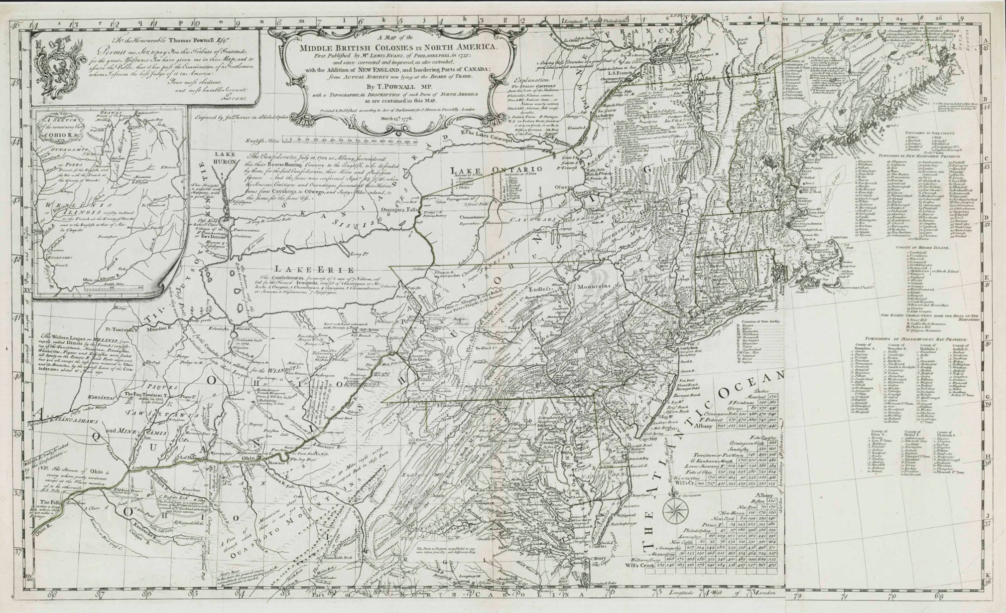 POWNALL, Thomas (1722-1805) and Lewis EVANS (1700-1756). A Map of the ...