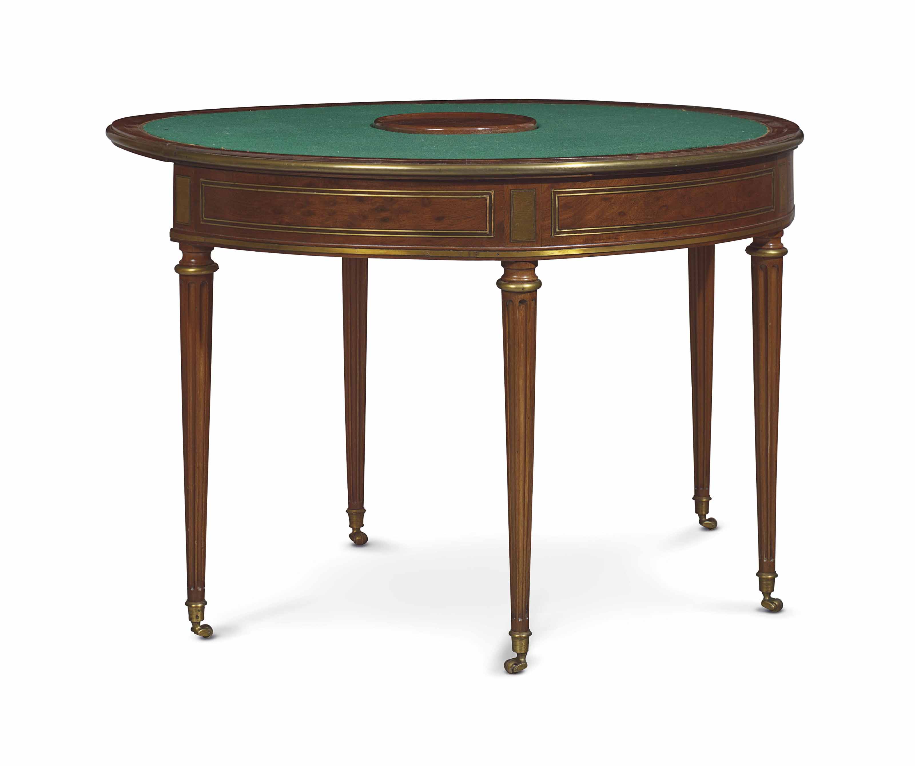 A Louis Xvi Brass Mounted Ebony And Acajou Mouchete Games Table
