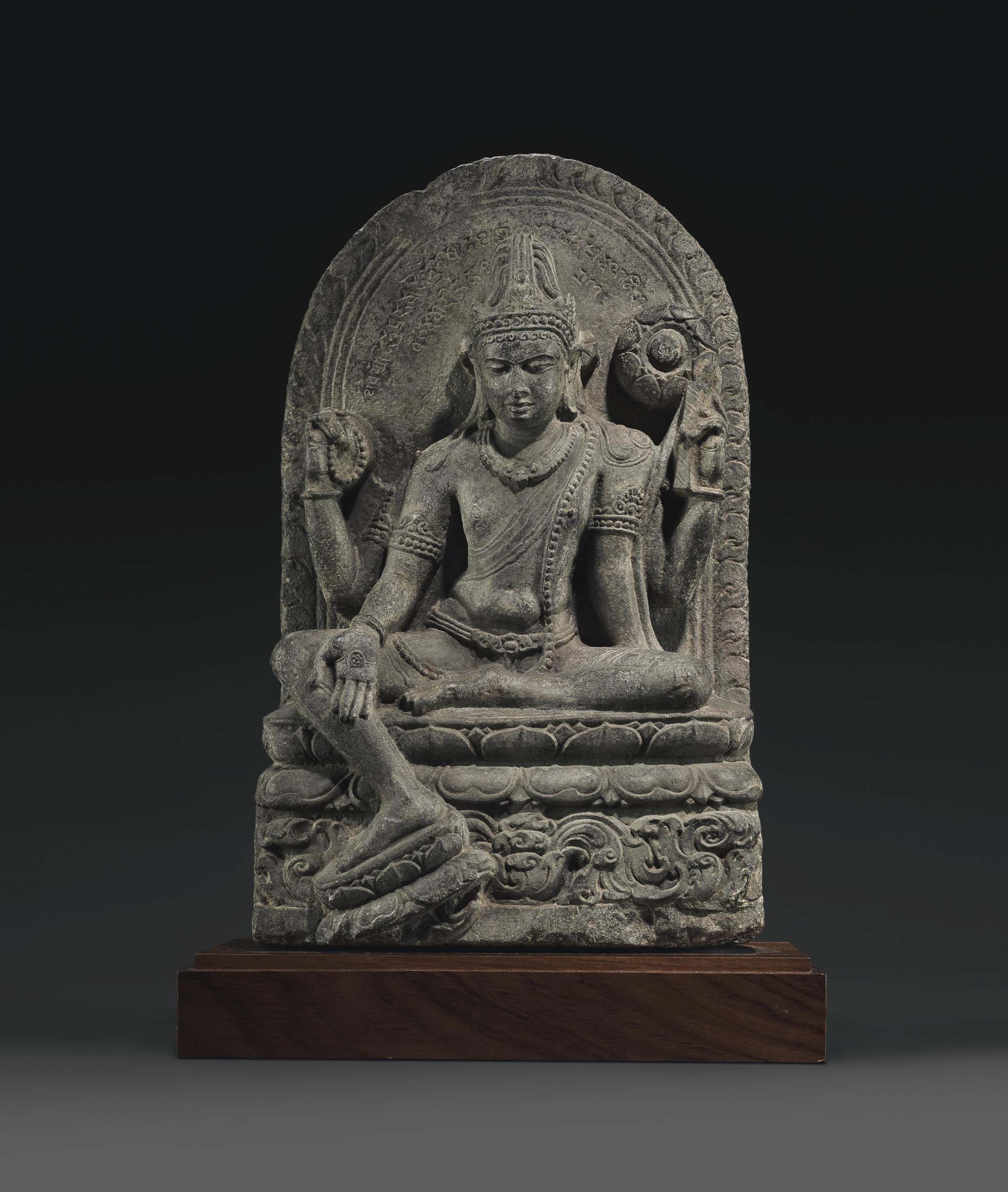 A Black Stone Stele Of Padmapani NORTHEASTERN INDIA PALA PERIOD 
