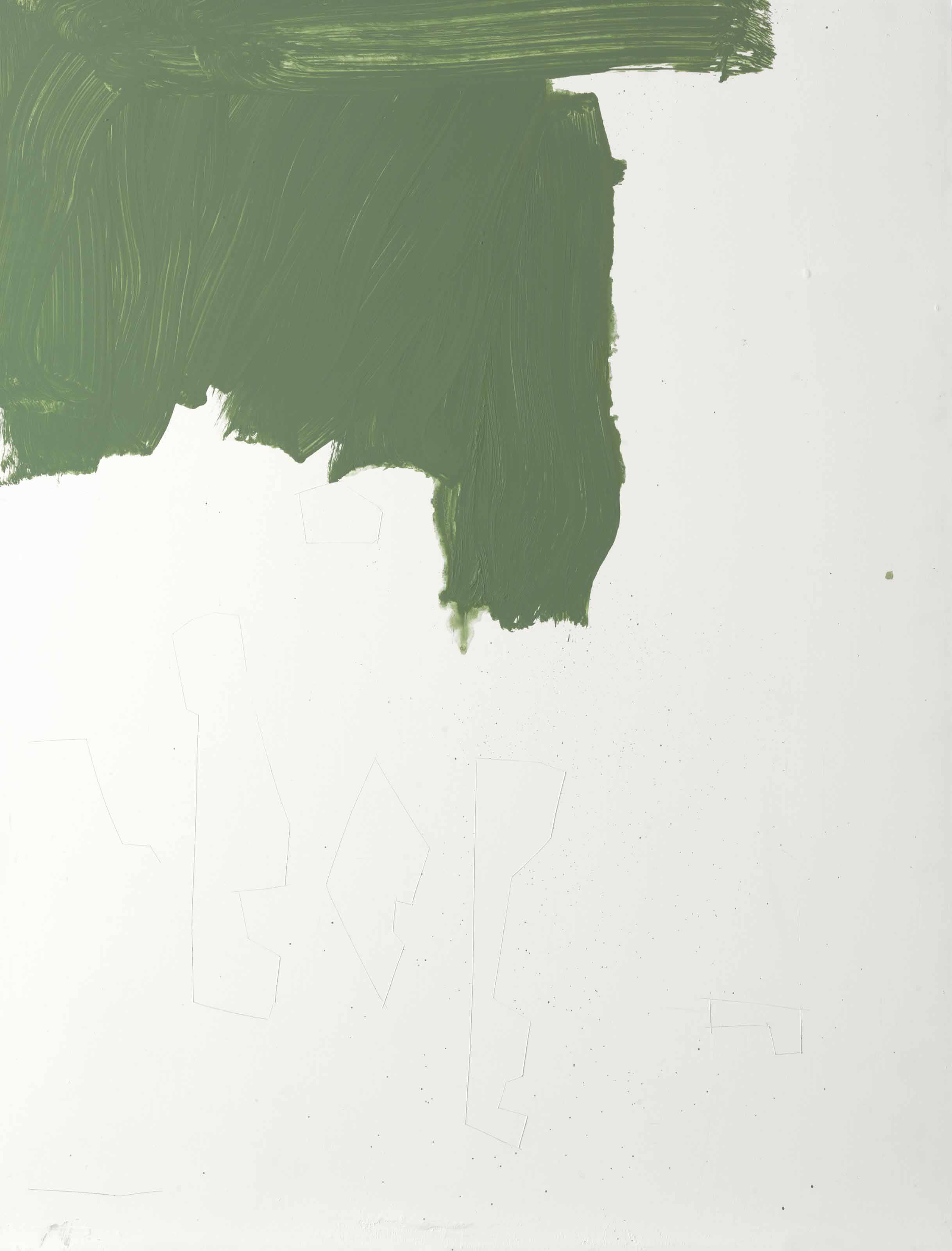 Richard Aldrich B 1975 Abstract Painting With Cut Shapes