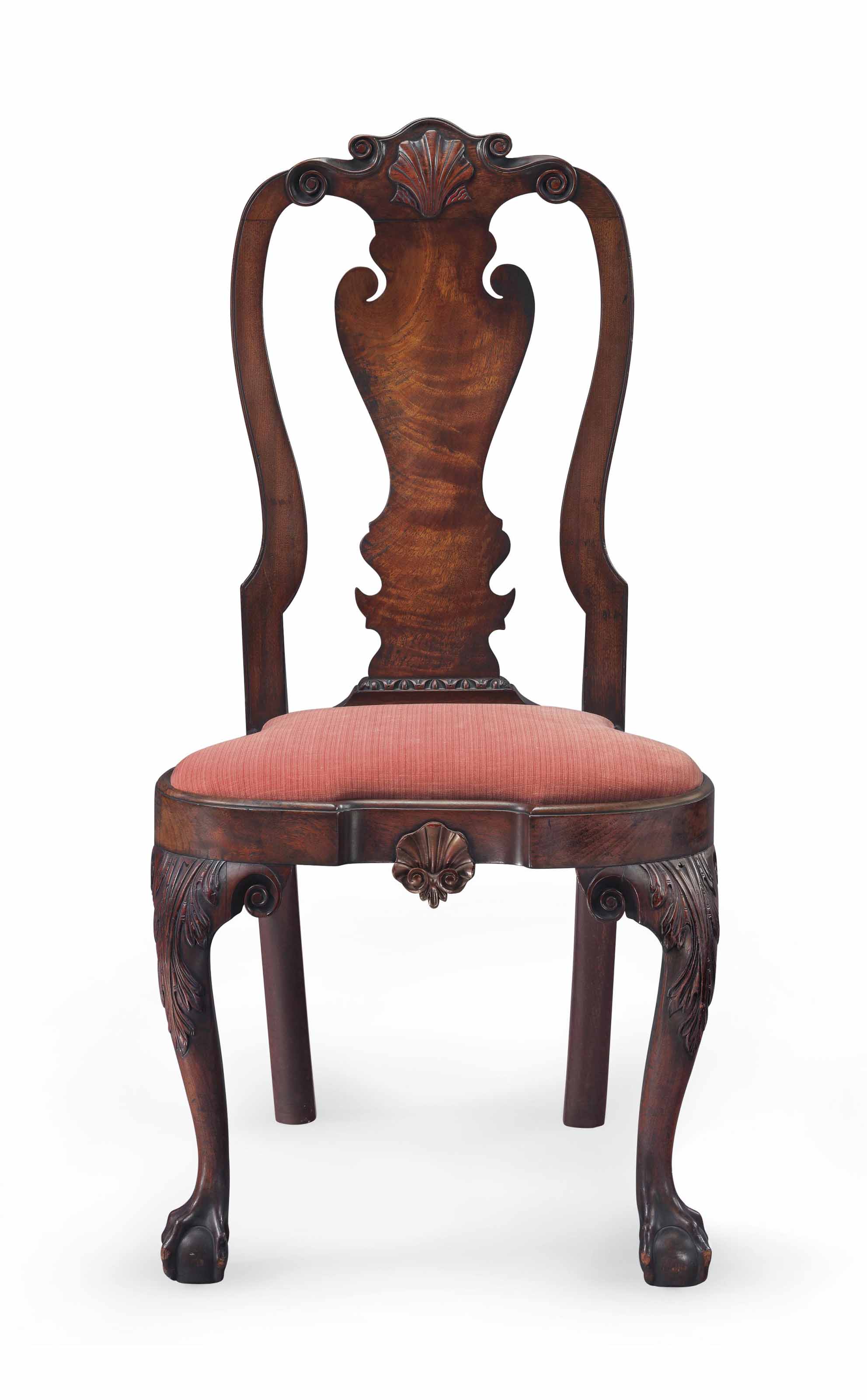 A Queen Anne Carved Walnut Compass Seat Side Chair The Carving