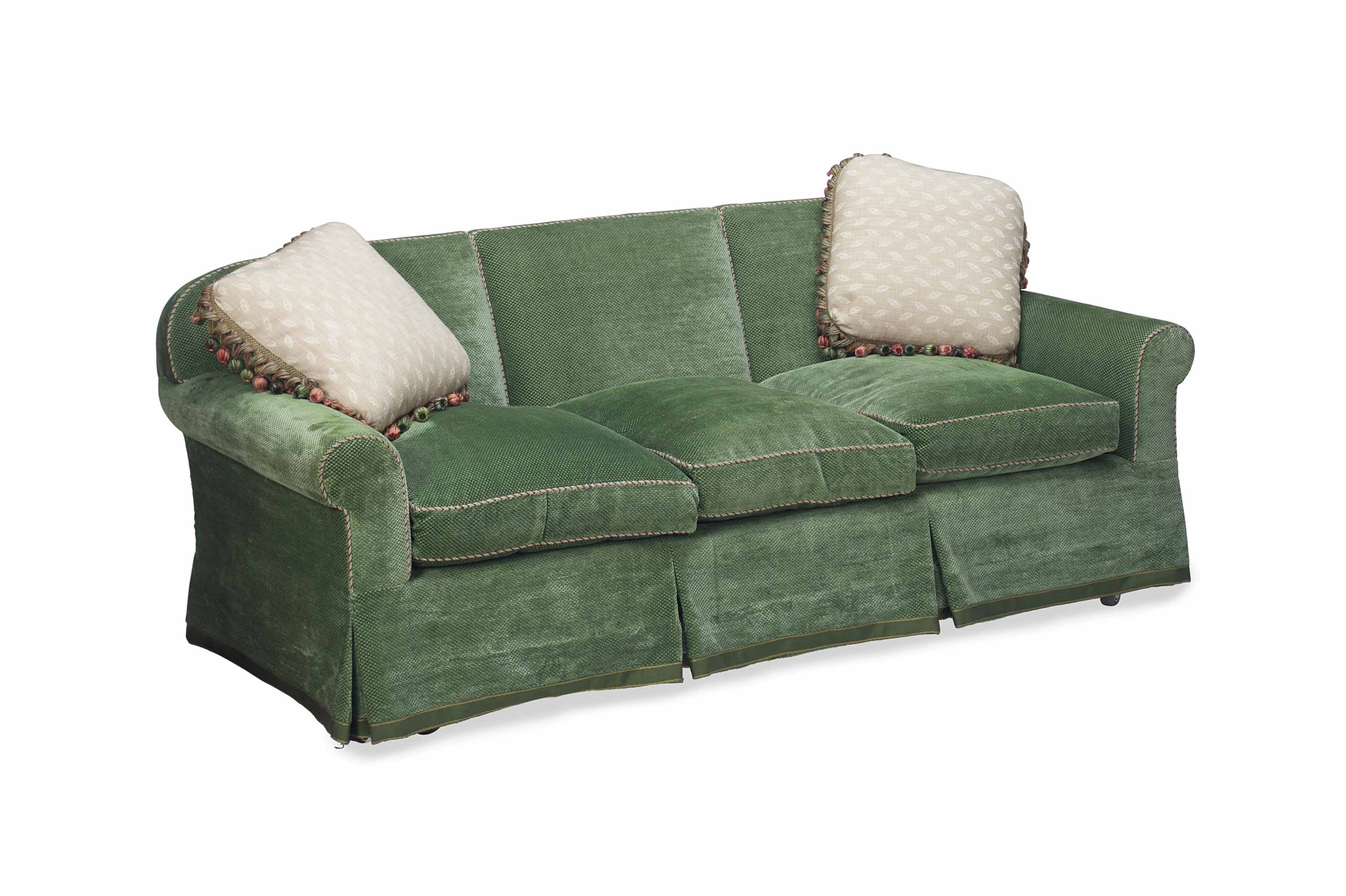 Green plush sofa cheap