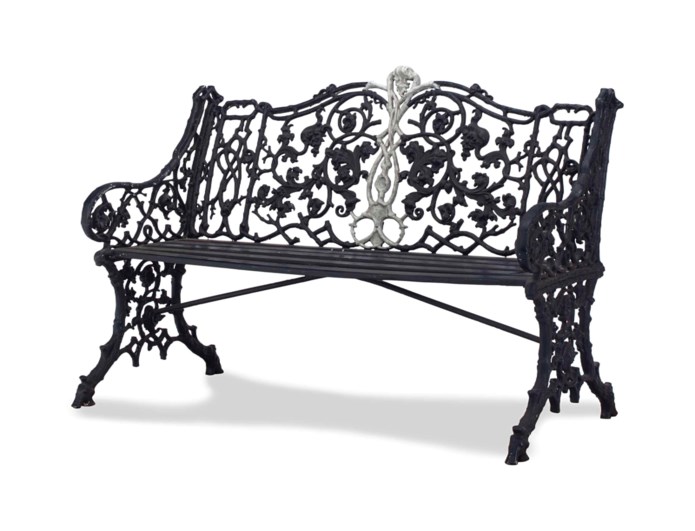 A CAST IRON GARDEN SEAT