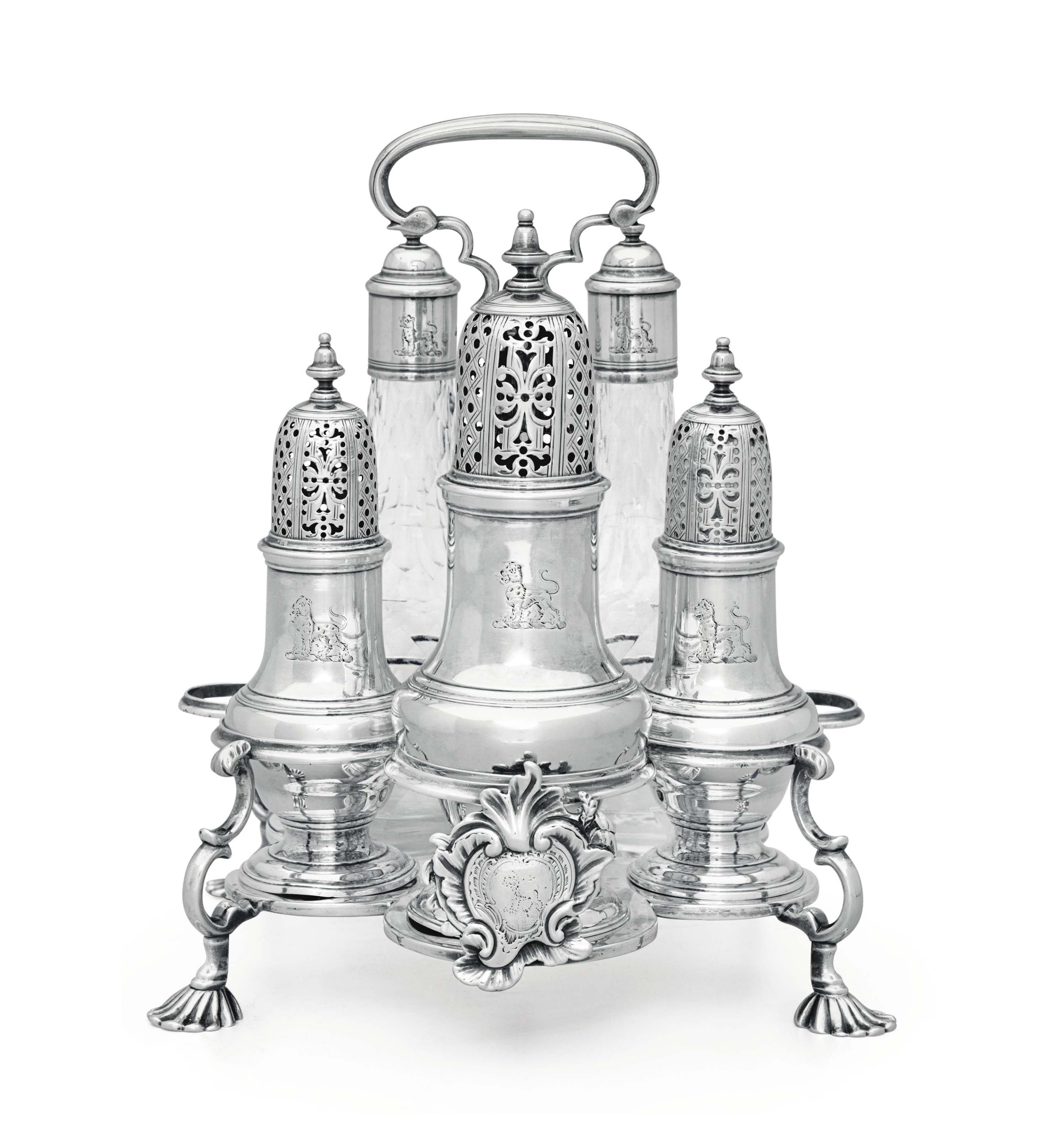 A II SILVER WARWICK CRUET , MARK OF SAMUEL WOOD, LONDON, 1755