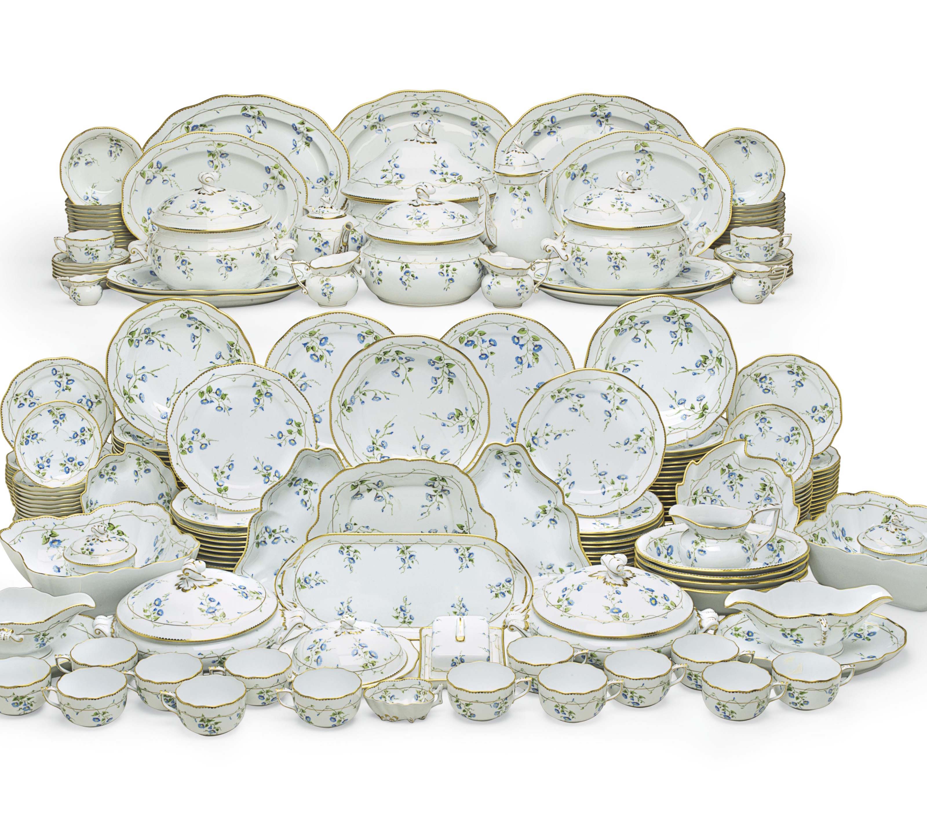 AN EXTENSIVE ASSEMBLED HEREND PORCELAIN PART DINNER SERVICE , 20TH